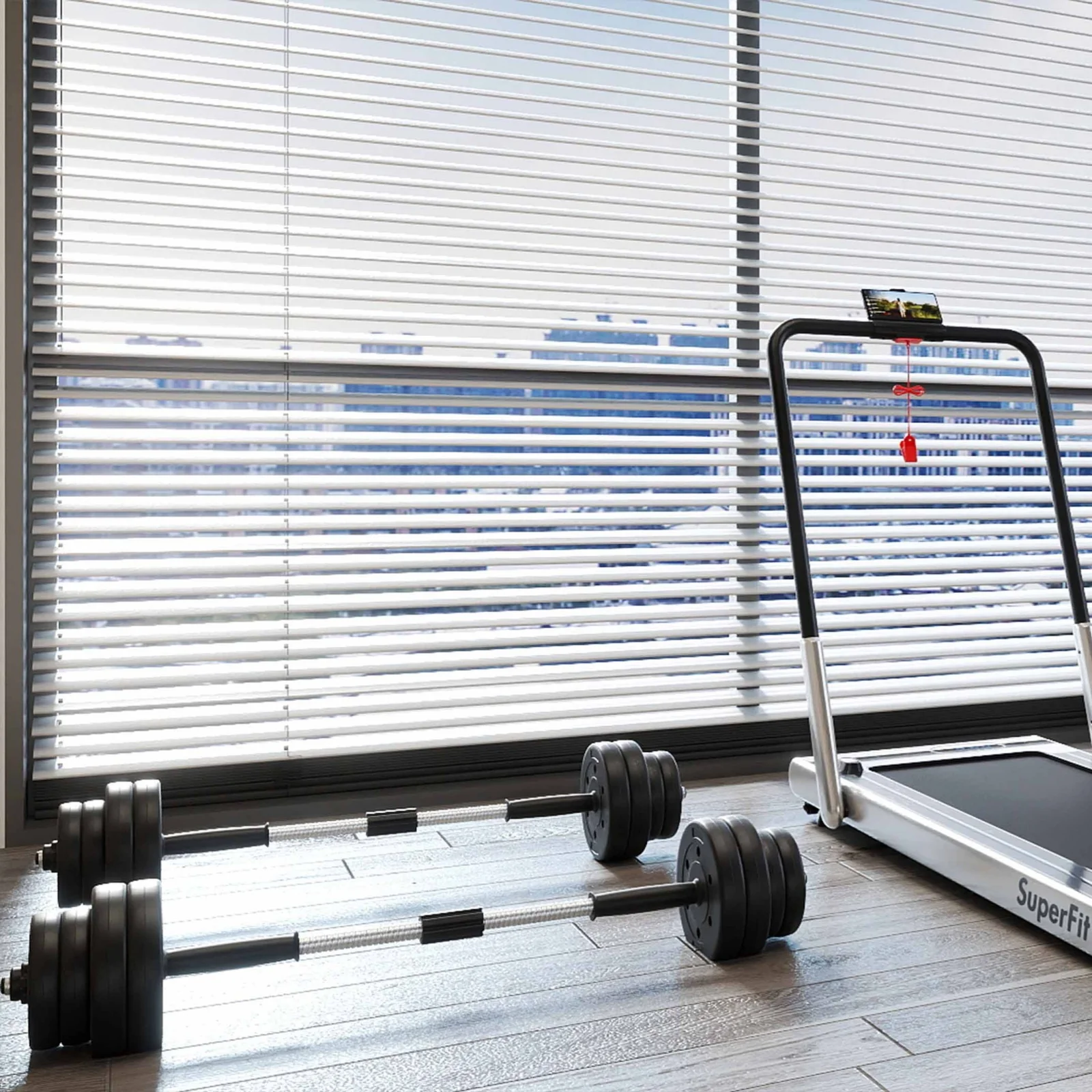 Fitness Room Set: Dumbbell Weight Set+3-in-1 3HP Folding Treadmill - Image 8