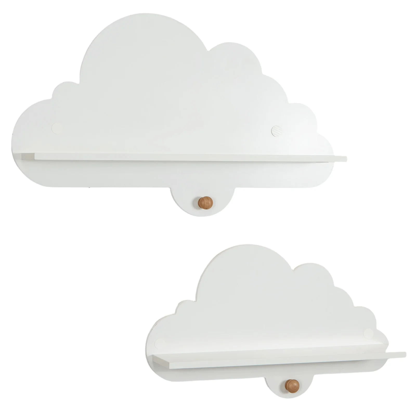 Floating Cloud Shelves, Wall Mounted Storage Display Rack, White