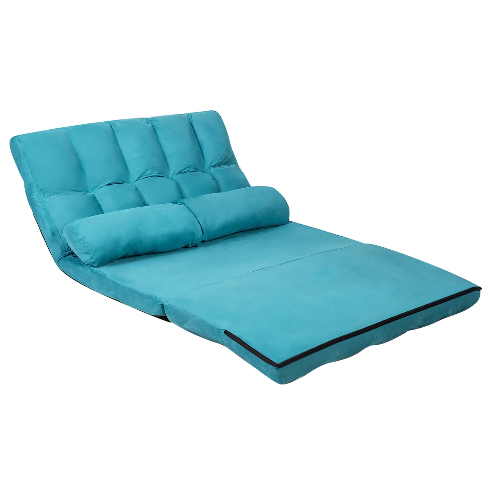 Foldable 6-Position Adjustable Lounge Couch, Blue
