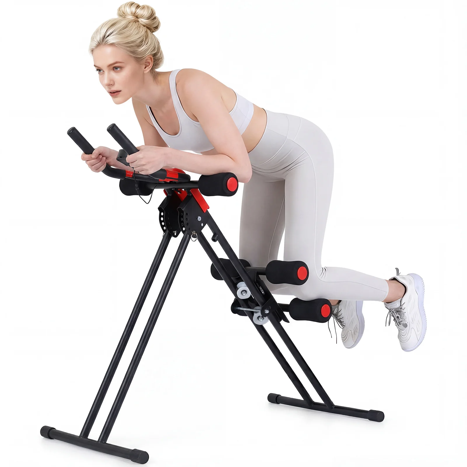 Foldable Abdominal Trainer, Adjustable Ab Machine, Black - Image 2