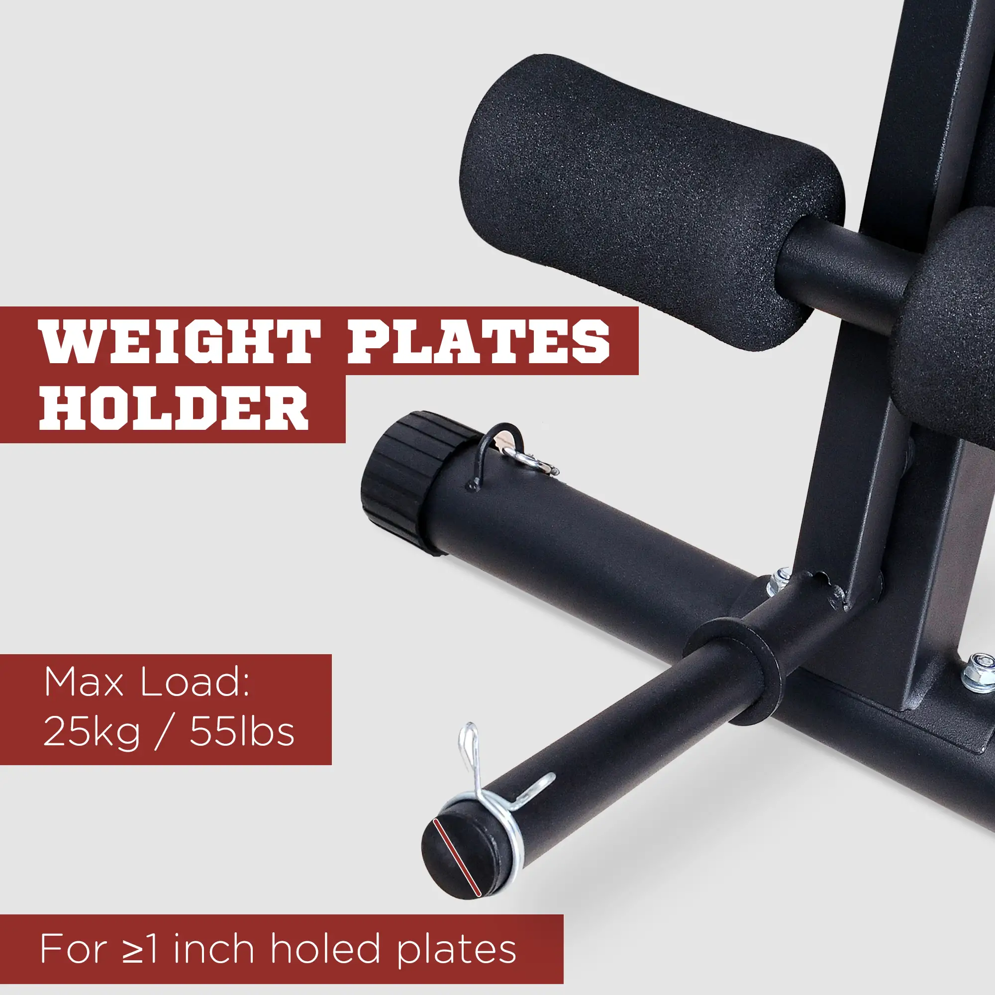Foldable Adjustable Dumbbell Press Bench, Weight Training Gym Chair, Black & Red - Image 5