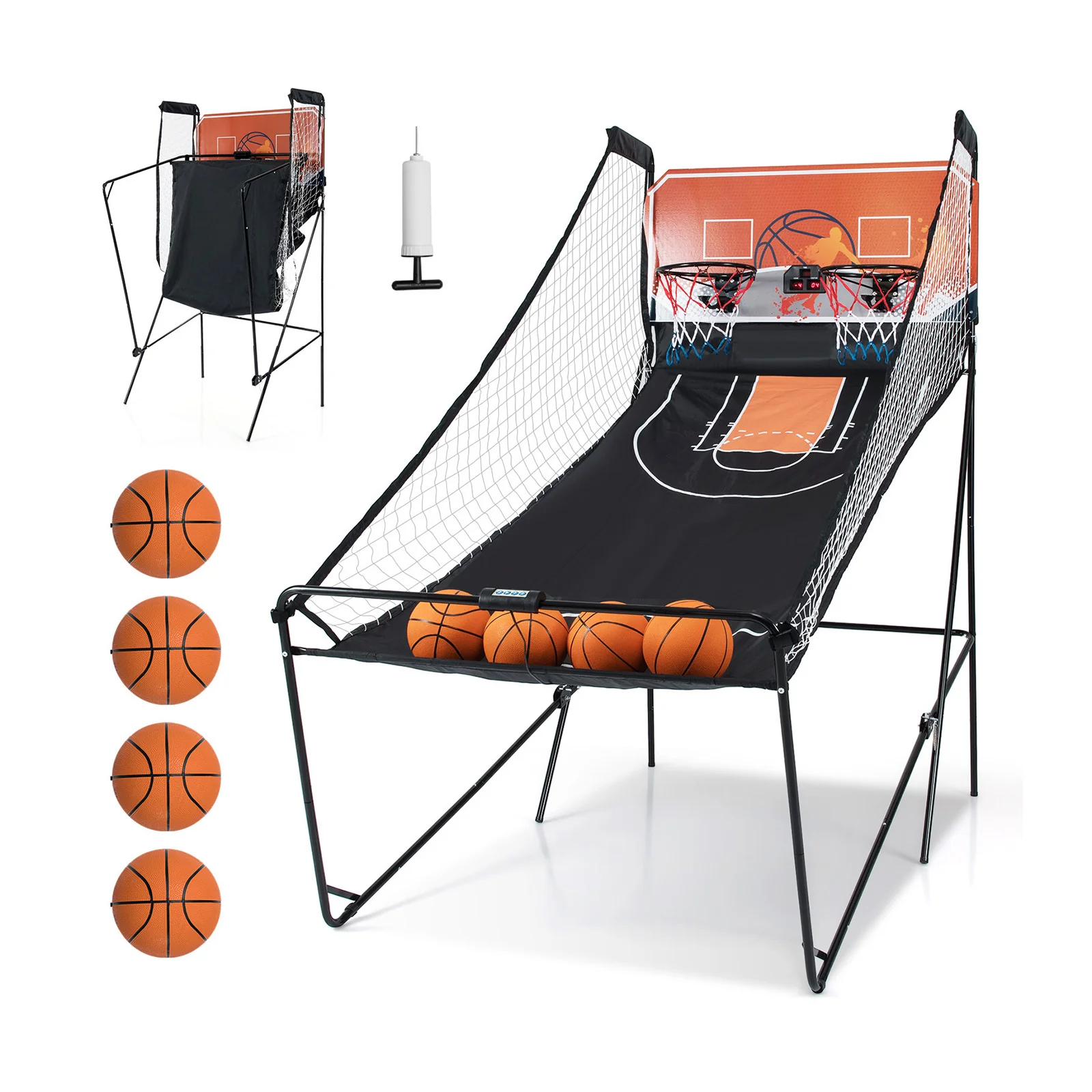 Foldable Basketball Arcade Game Kids Basketball Hoop Machine with 8 Exciting Playing Modes - Image 4