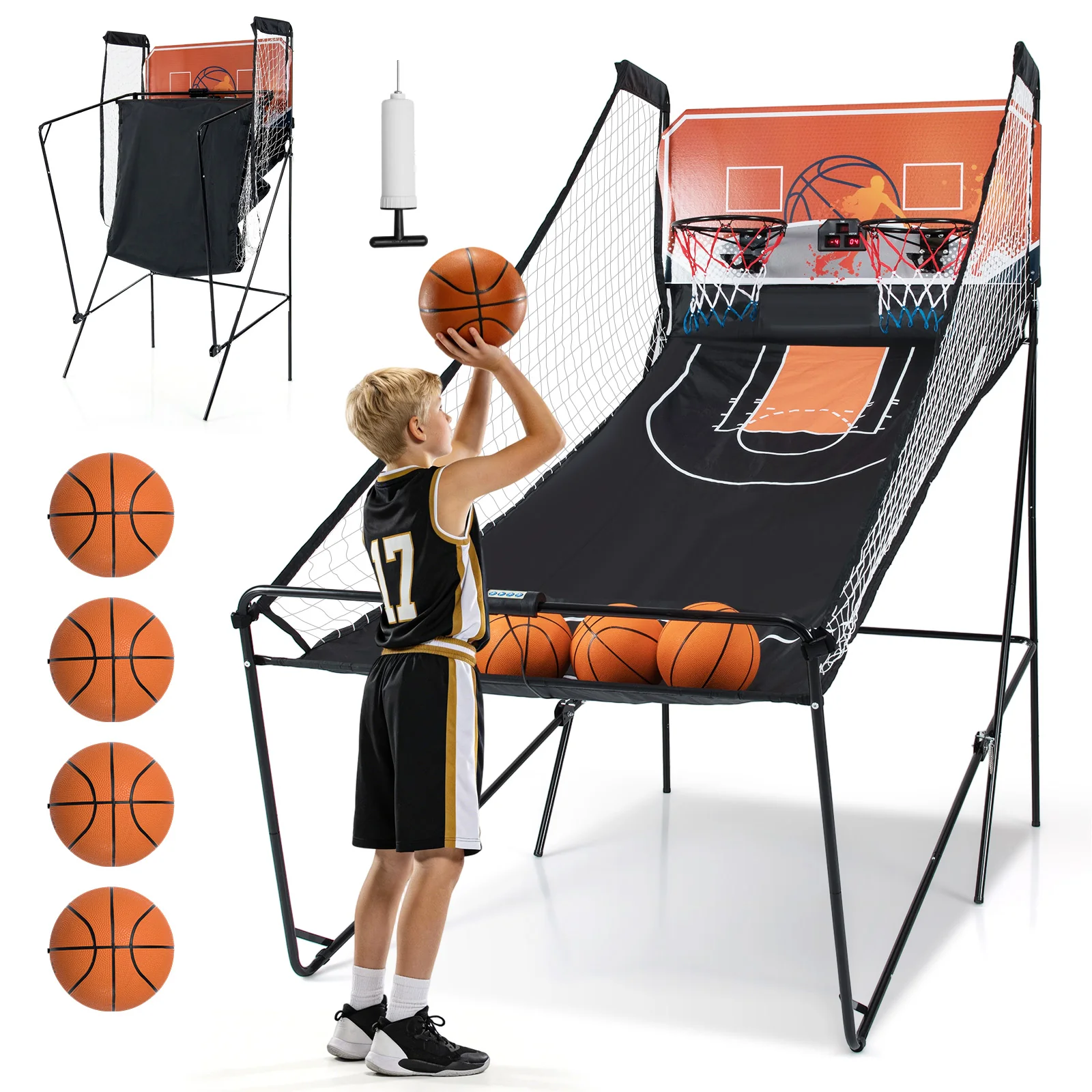 Foldable Basketball Arcade Game Kids Basketball Hoop Machine with 8 Exciting Playing Modes - Image 5