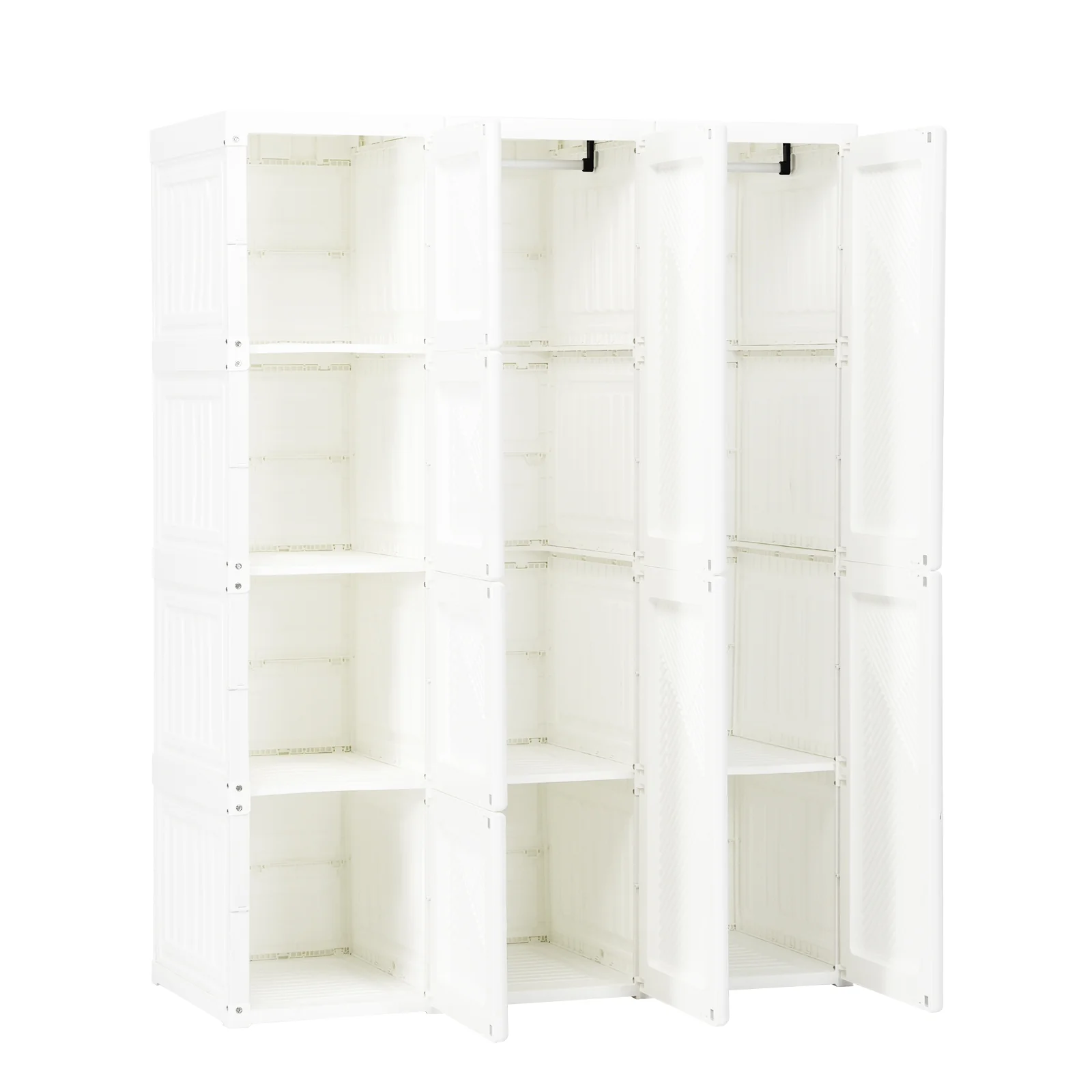 Foldable Closet Organizer, 8 Cubby Storage, White - Image 6