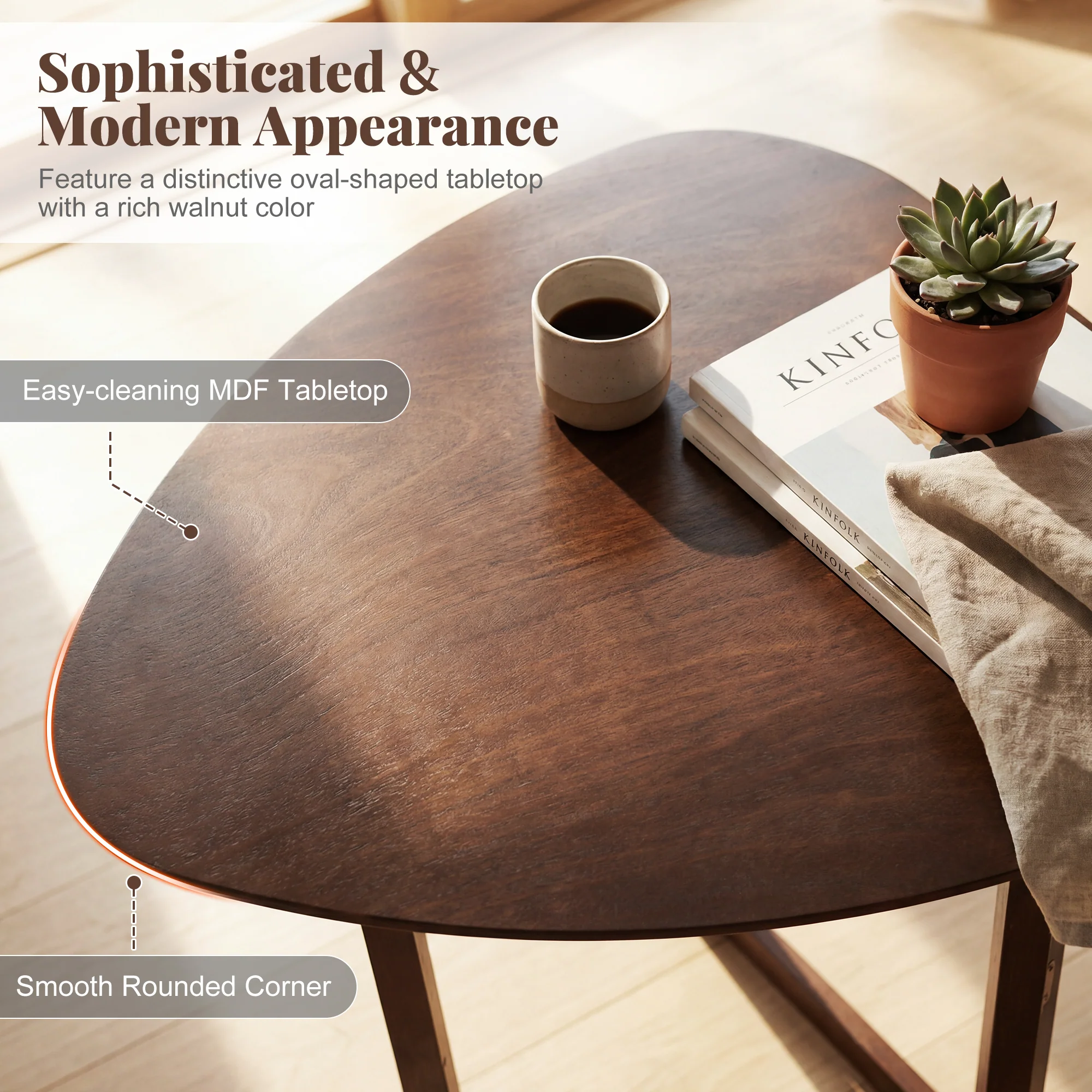 Foldable Dining Table 31.5, Triangular Kitchen Table For 2, Walnut - Image 10
