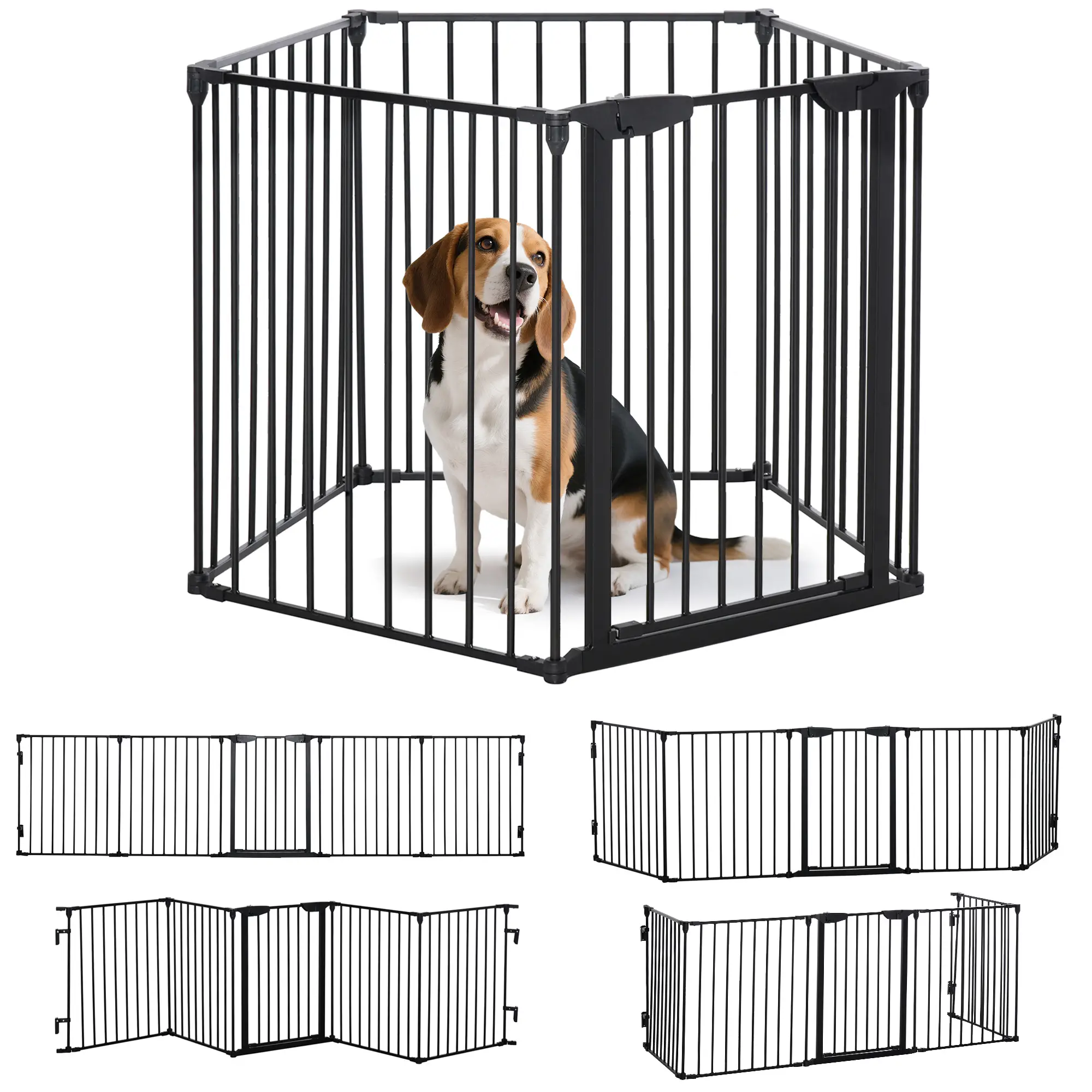 Foldable Dog Playpen, Indoor for Small Medium Dogs, Black - Image 11