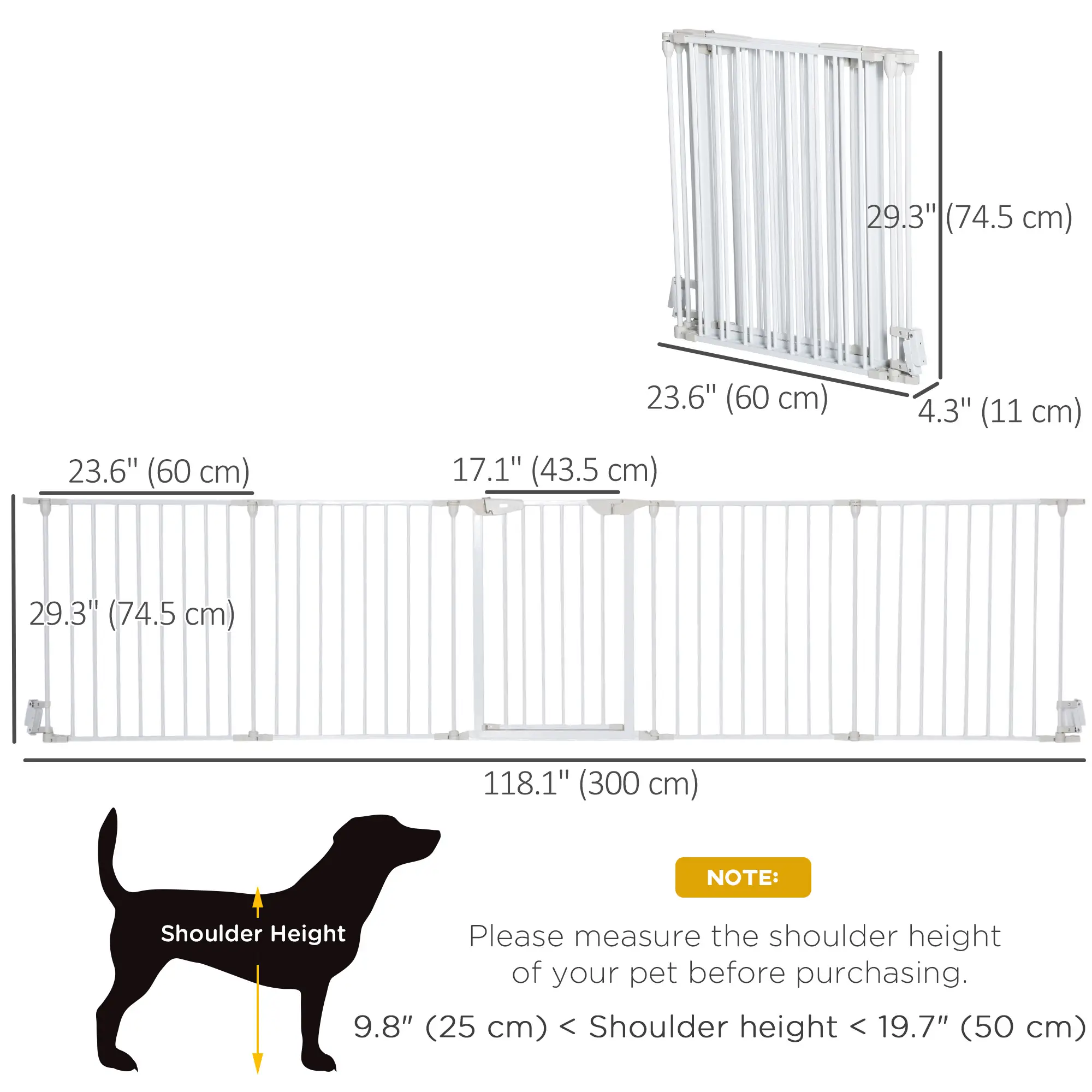 Foldable Dog Playpen, Small Medium Size, With Door, White - Image 3