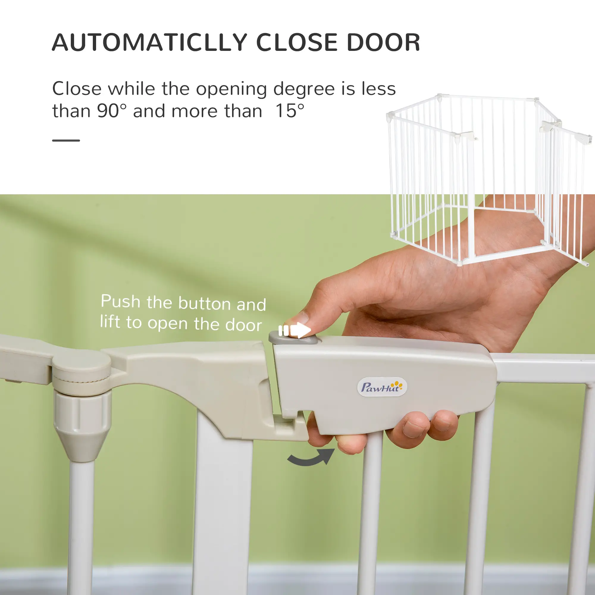 Foldable Dog Playpen, Small Medium Size, With Door, White - Image 6