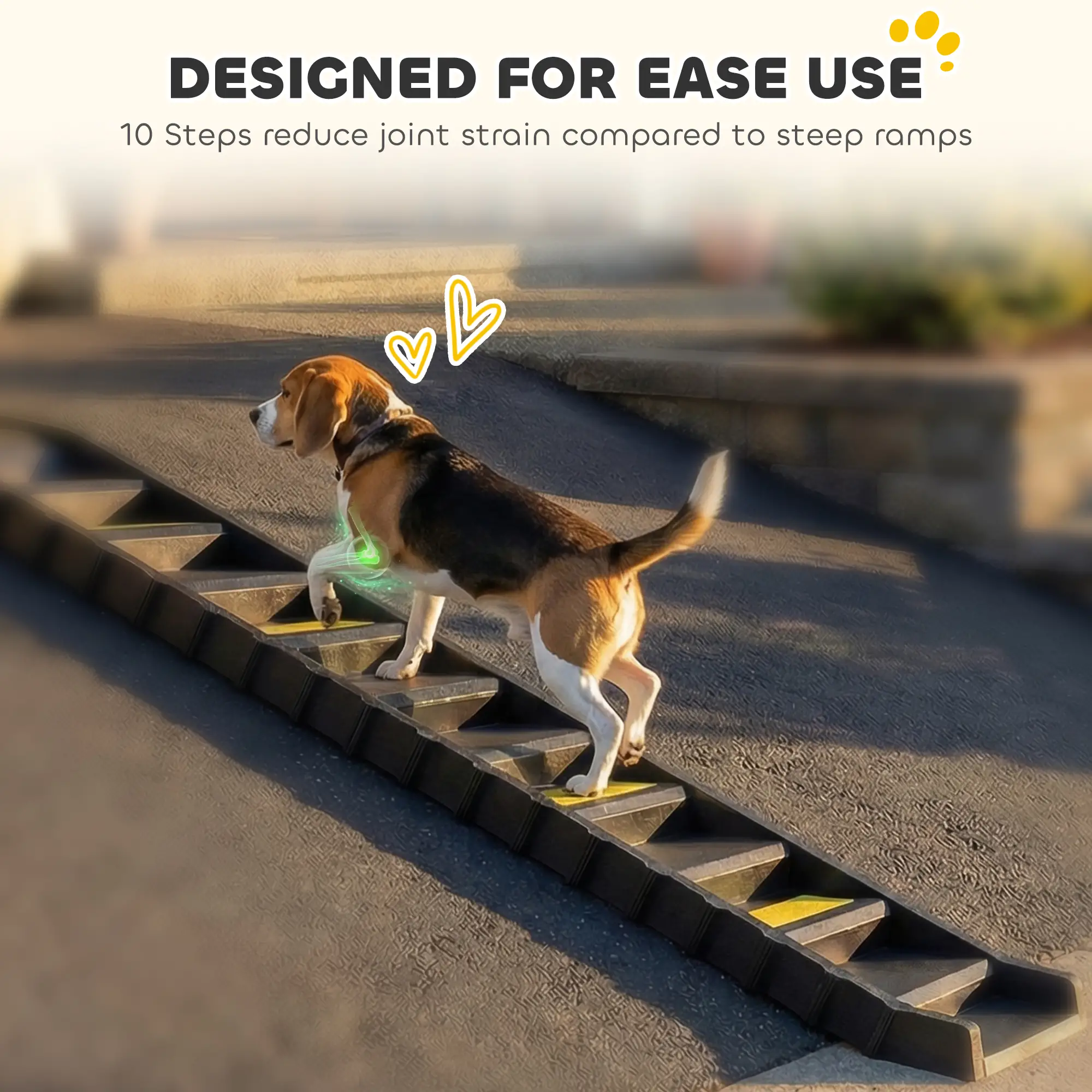 Foldable Dog Ramp With Anti-Slip Steps, Pet Stairs For Senior Pets, Black - Image 4