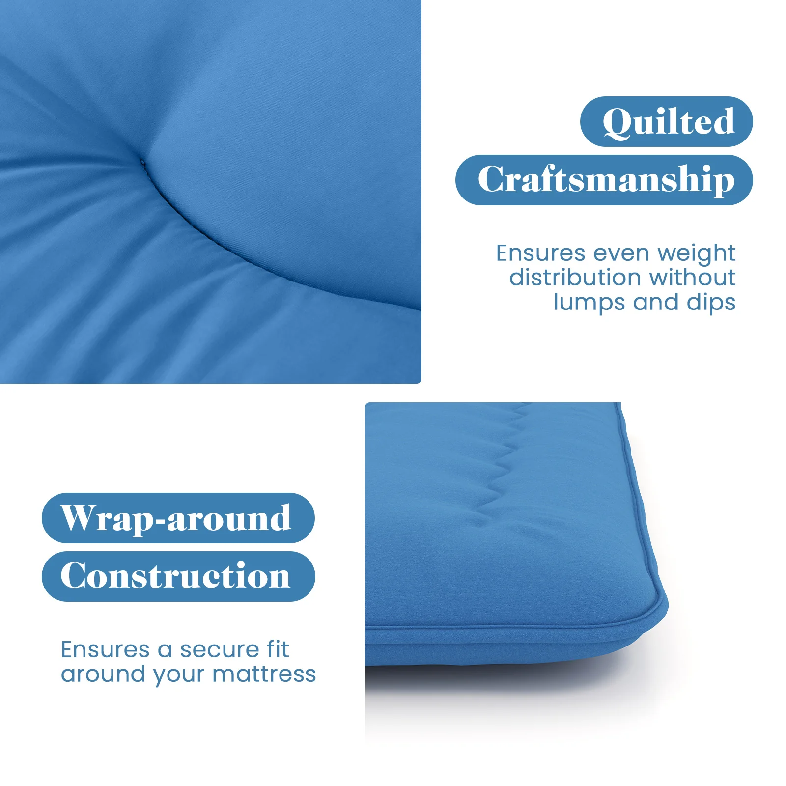 Foldable Futon Mattress, Washable Cover, Carry Bag, King Size, Blue - Image 9