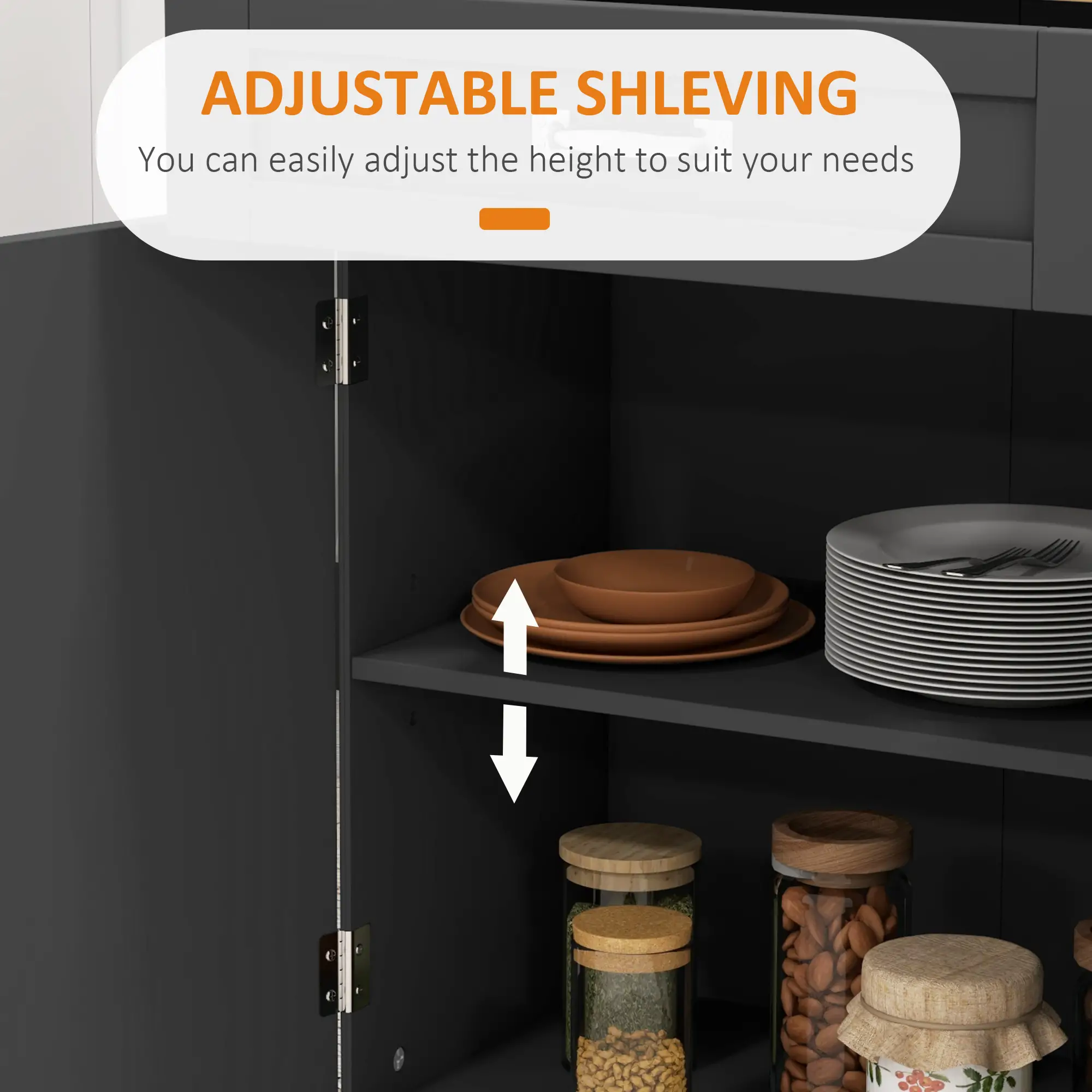 Foldable Kitchen Island With Storage Drawer, Farmhouse Rolling Cart, Black - Image 5
