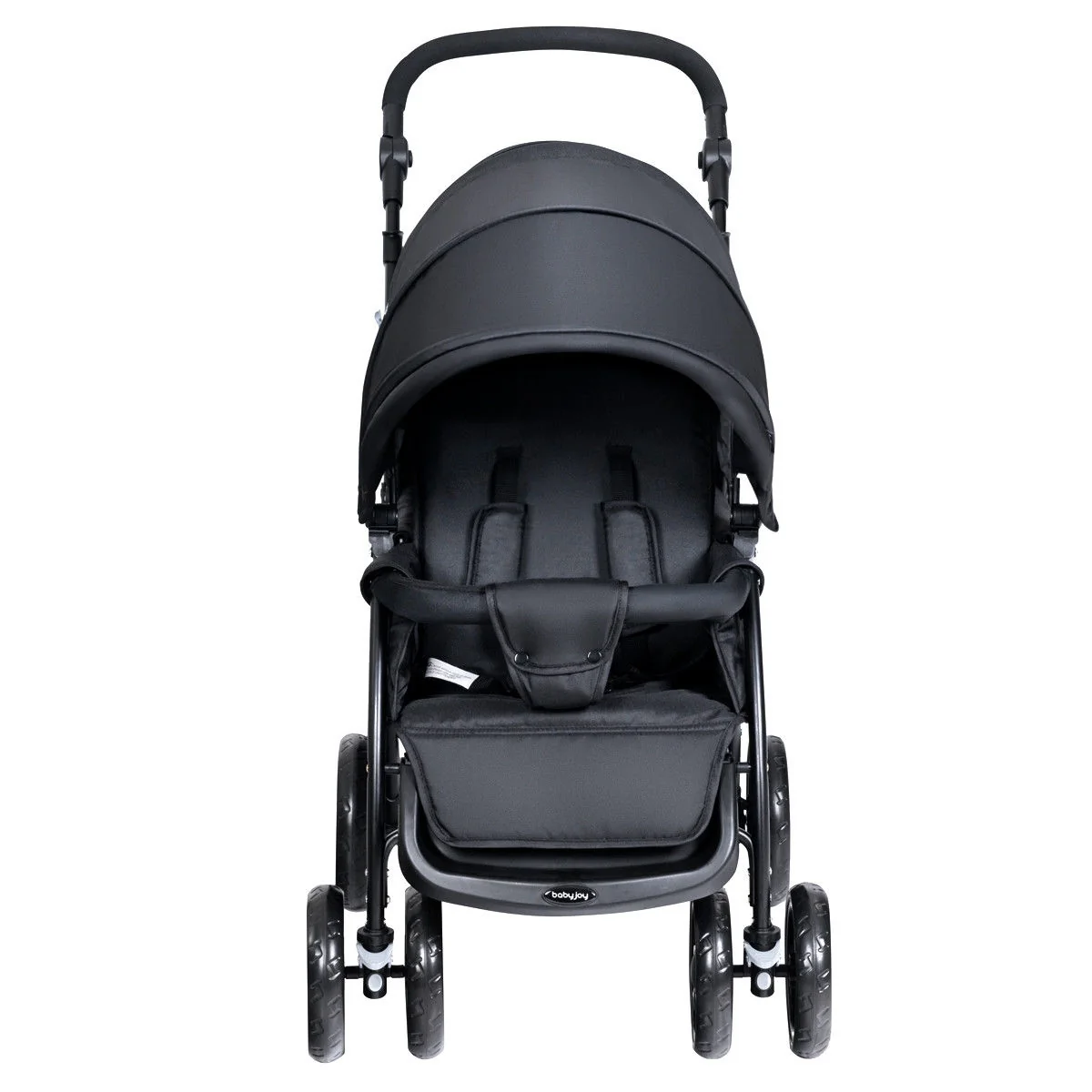 Foldable Lightweight Front Back Seats Double Baby Stroller, Black - Image 6