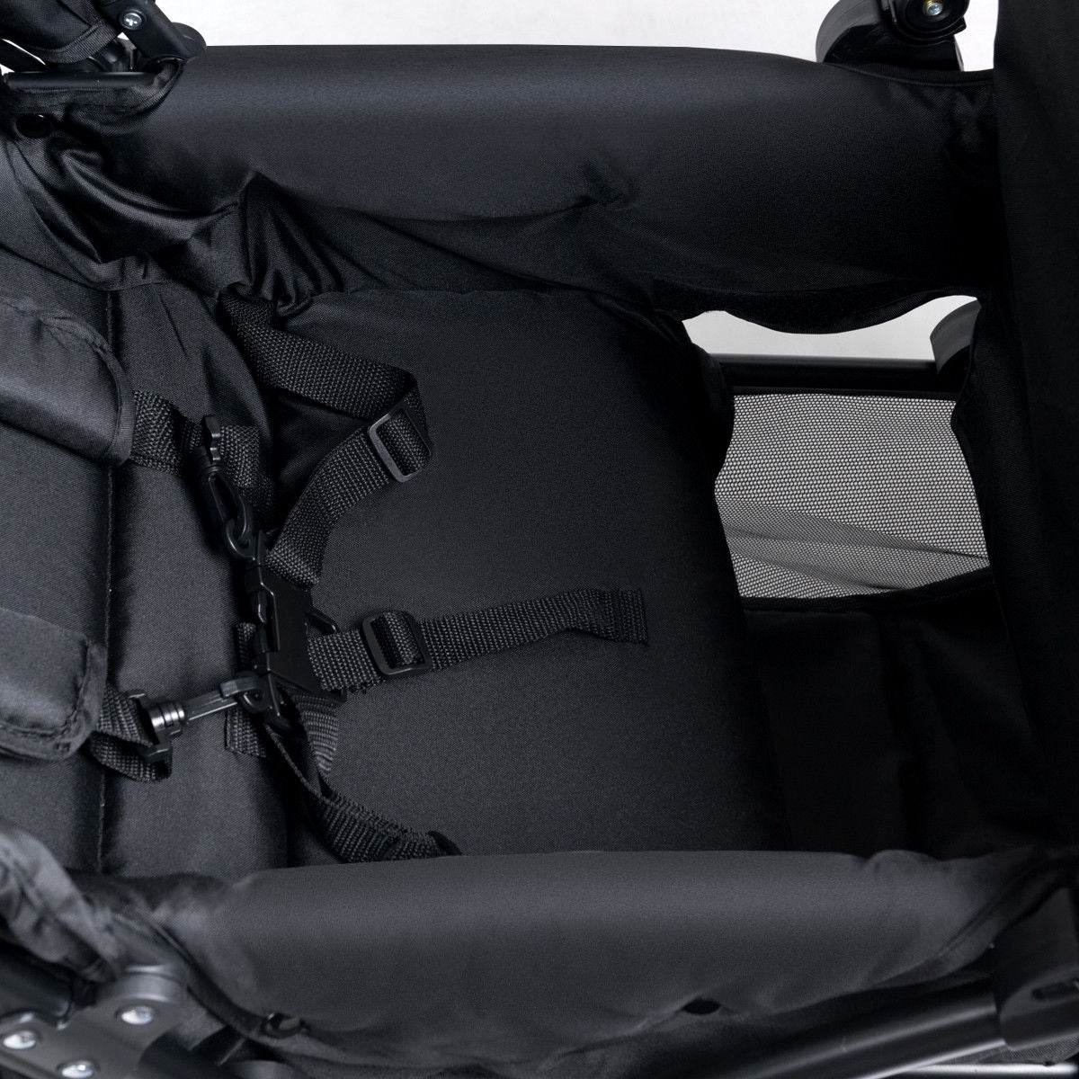 Foldable Lightweight Front Back Seats Double Baby Stroller, Black - Image 8