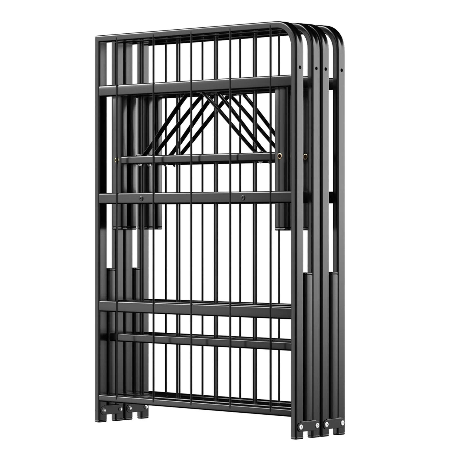Foldable Metal Platform Bed, Full Size, Tool-Free Assembly, Black - Image 8