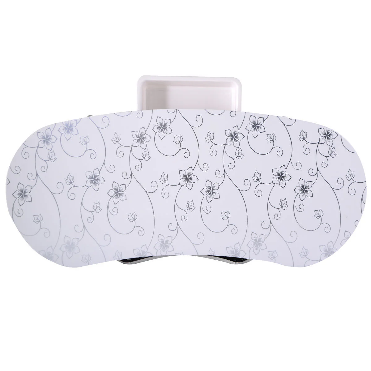Foldable Portable Manicure Table with Drawer Casters and Cushion, White - Image 5