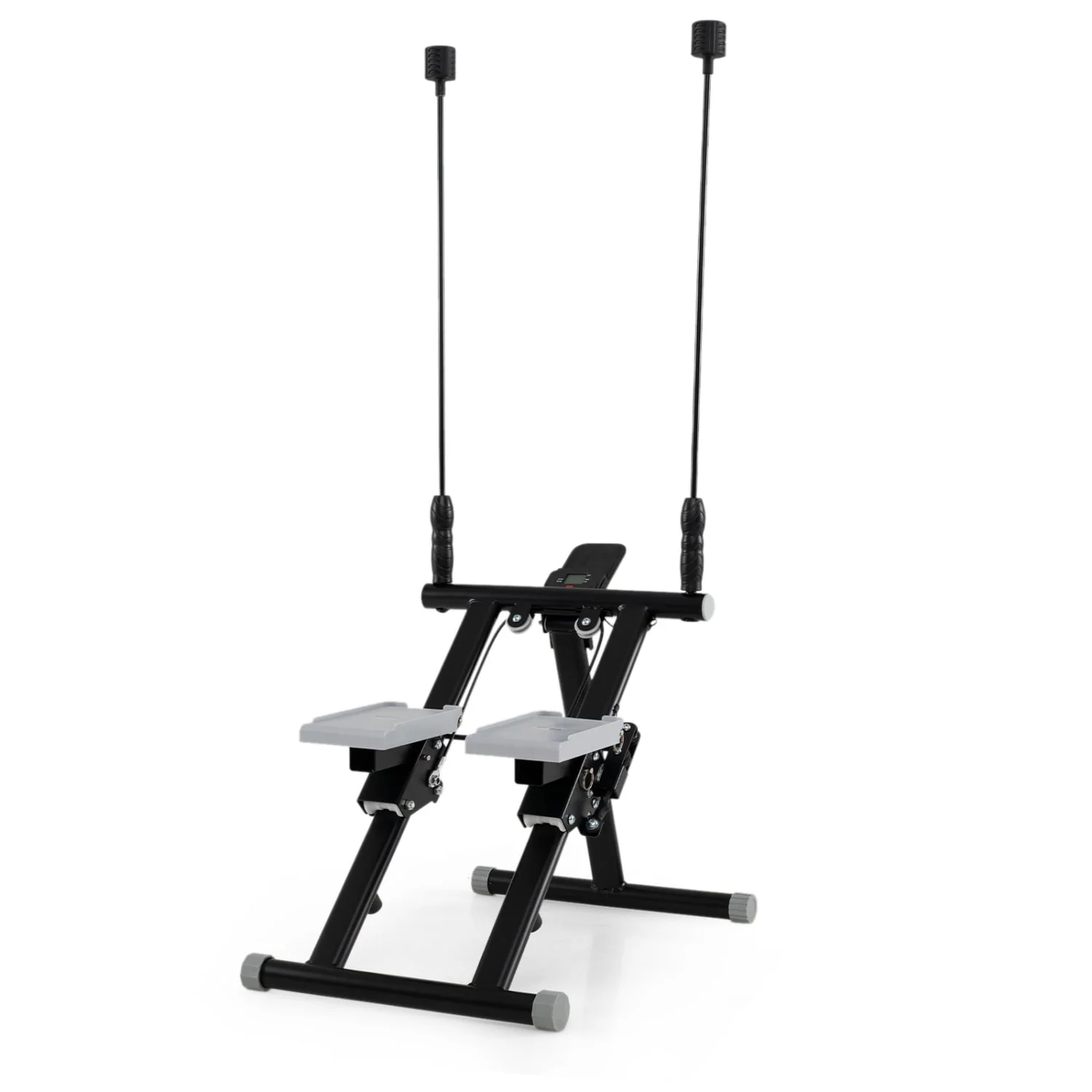 Foldable Stair Stepper With Detachable Handlebar, Black