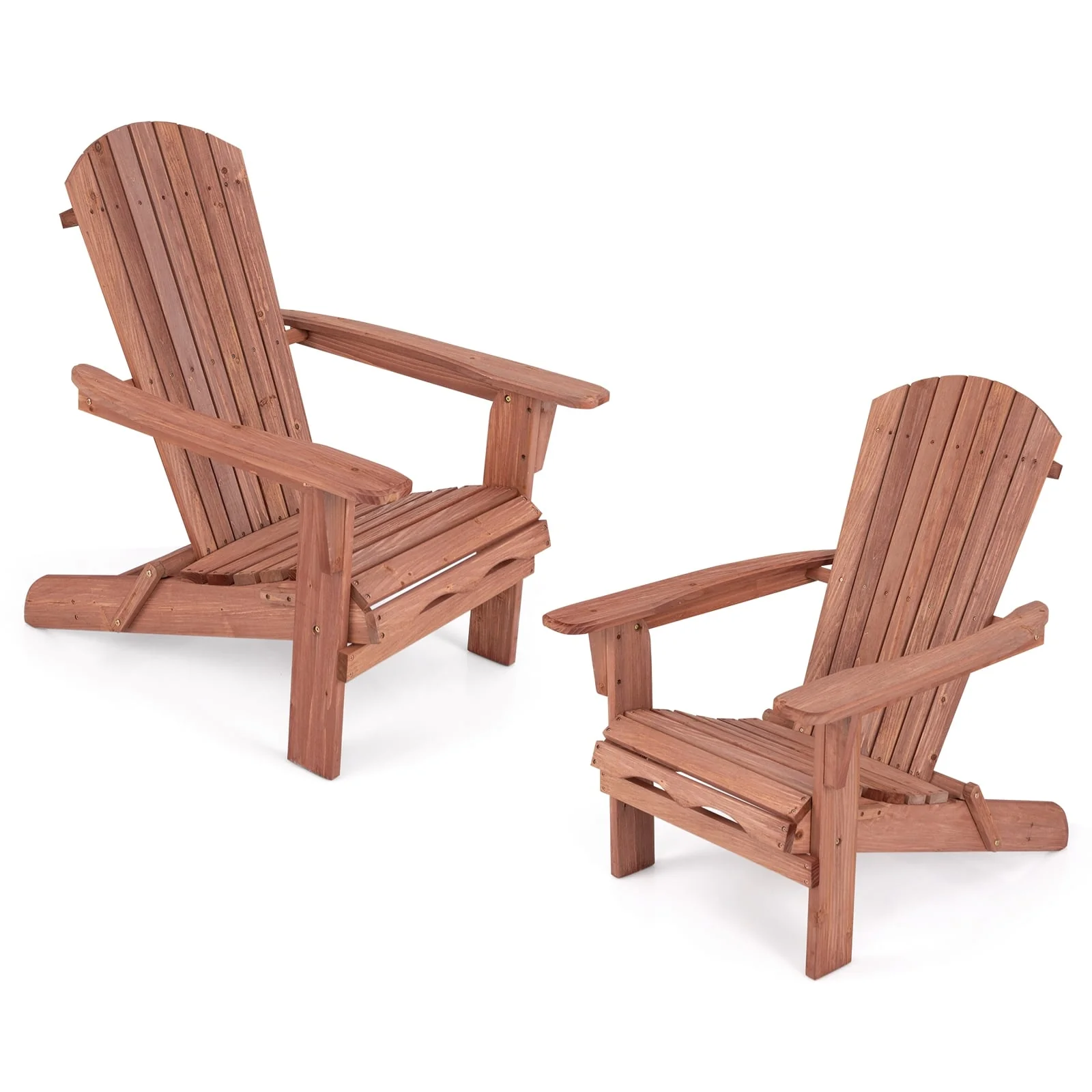 Folding Adirondack Chair Set, Brown