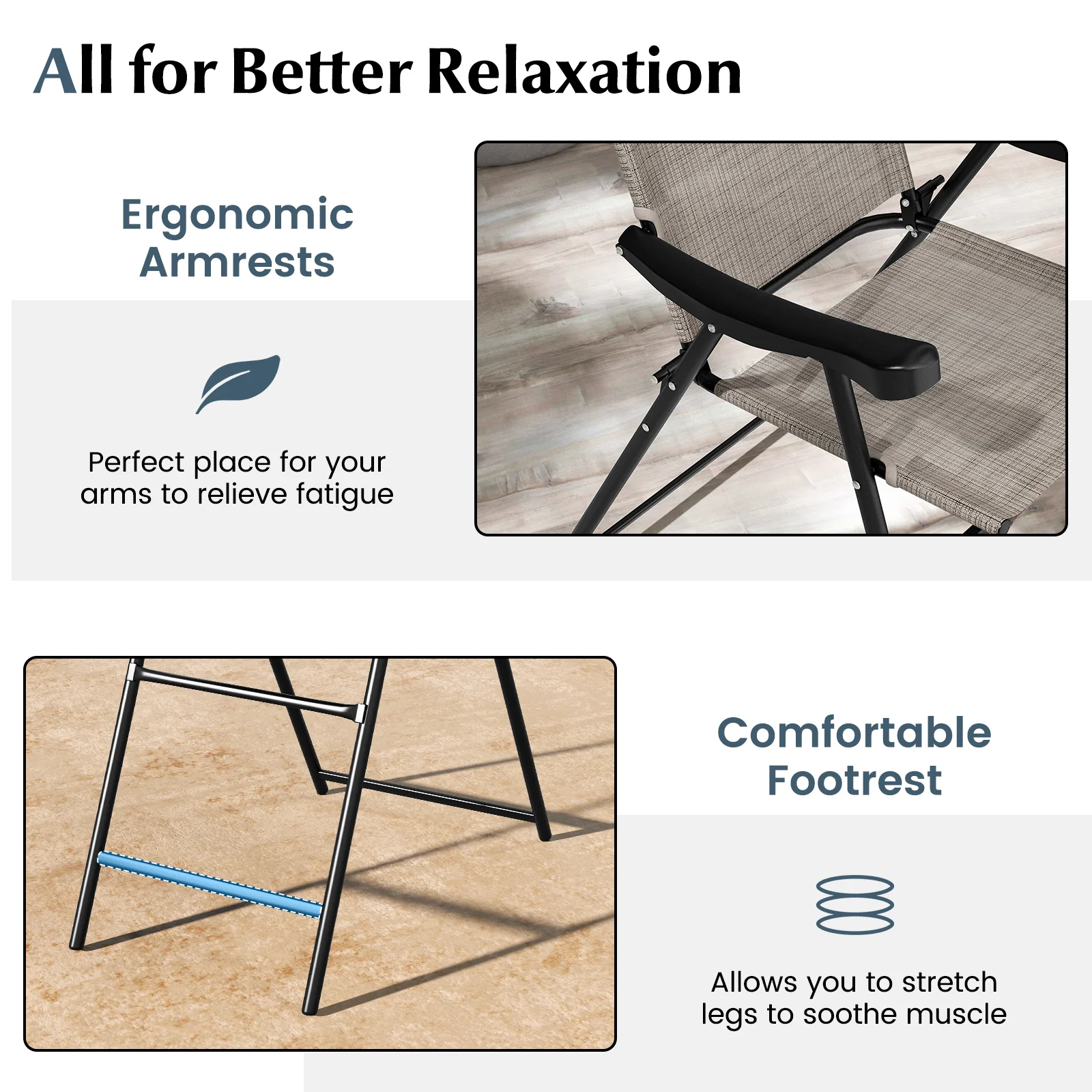 Folding Bar Stool Set, 2-Piece, Metal Frame, Footrest, Blue - Image 8