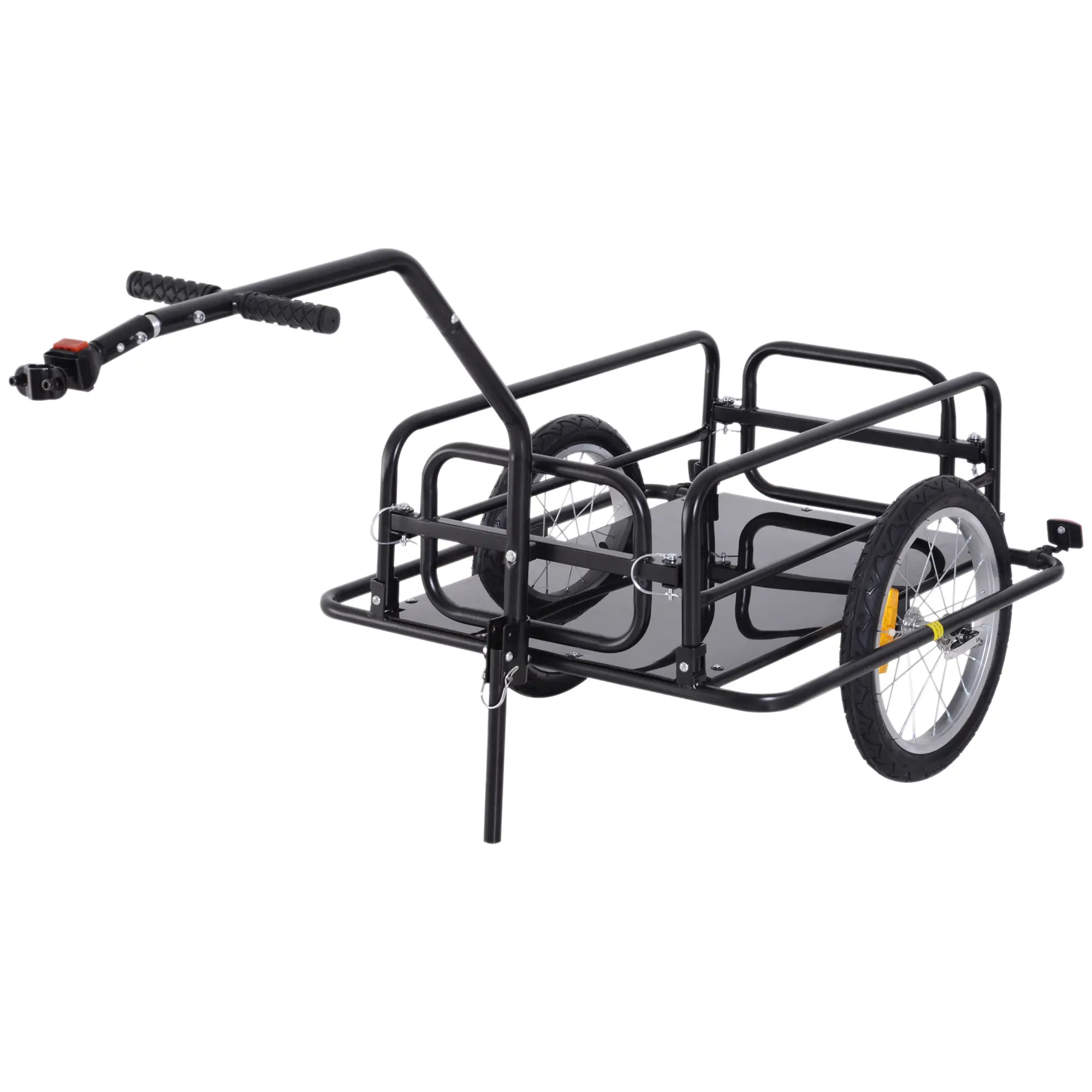 Folding Bicycle Cargo Trailer, Bike Cart Carrier, Hitch, Black - Image 11