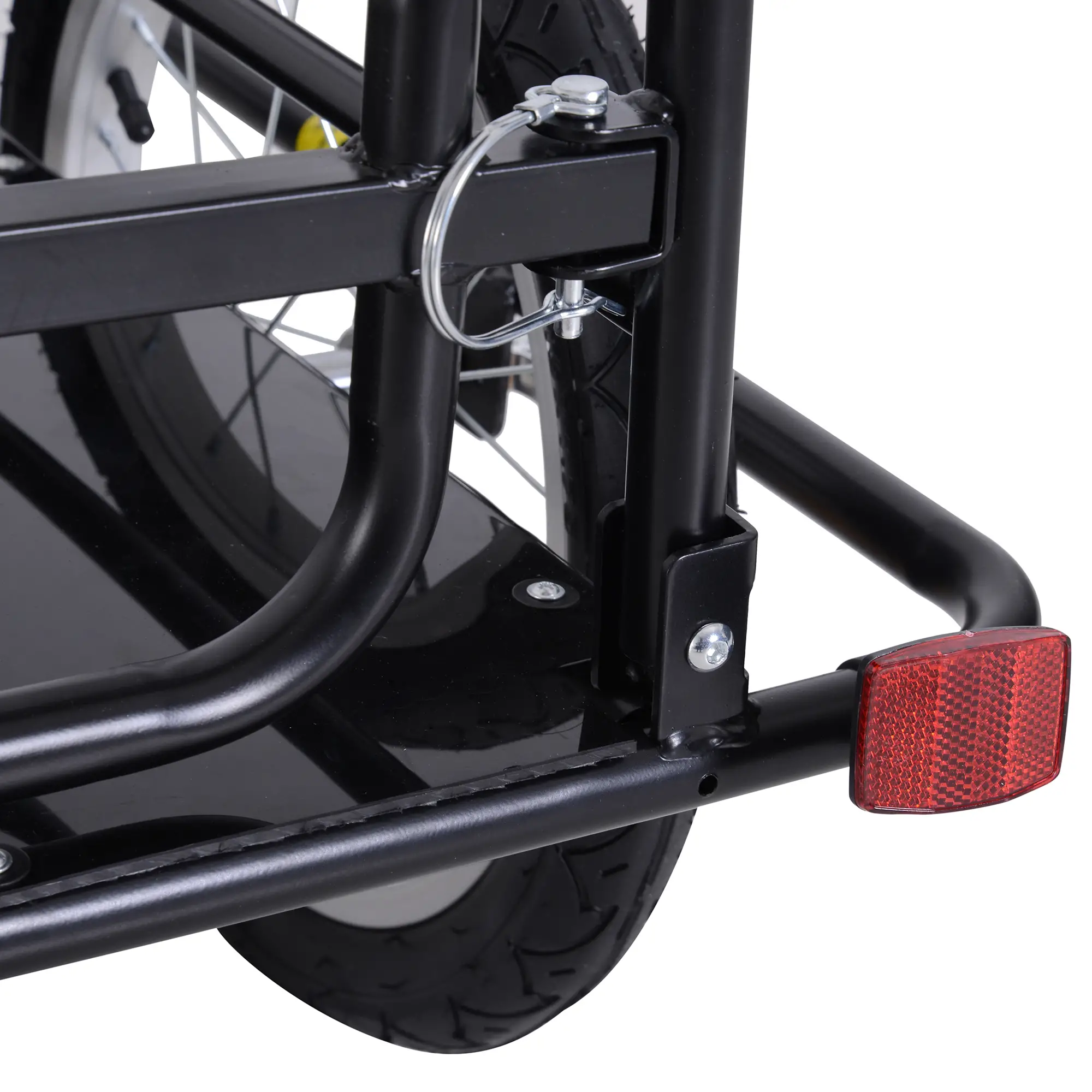 Folding Bicycle Cargo Trailer, Bike Cart Carrier, Hitch, Black - Image 7