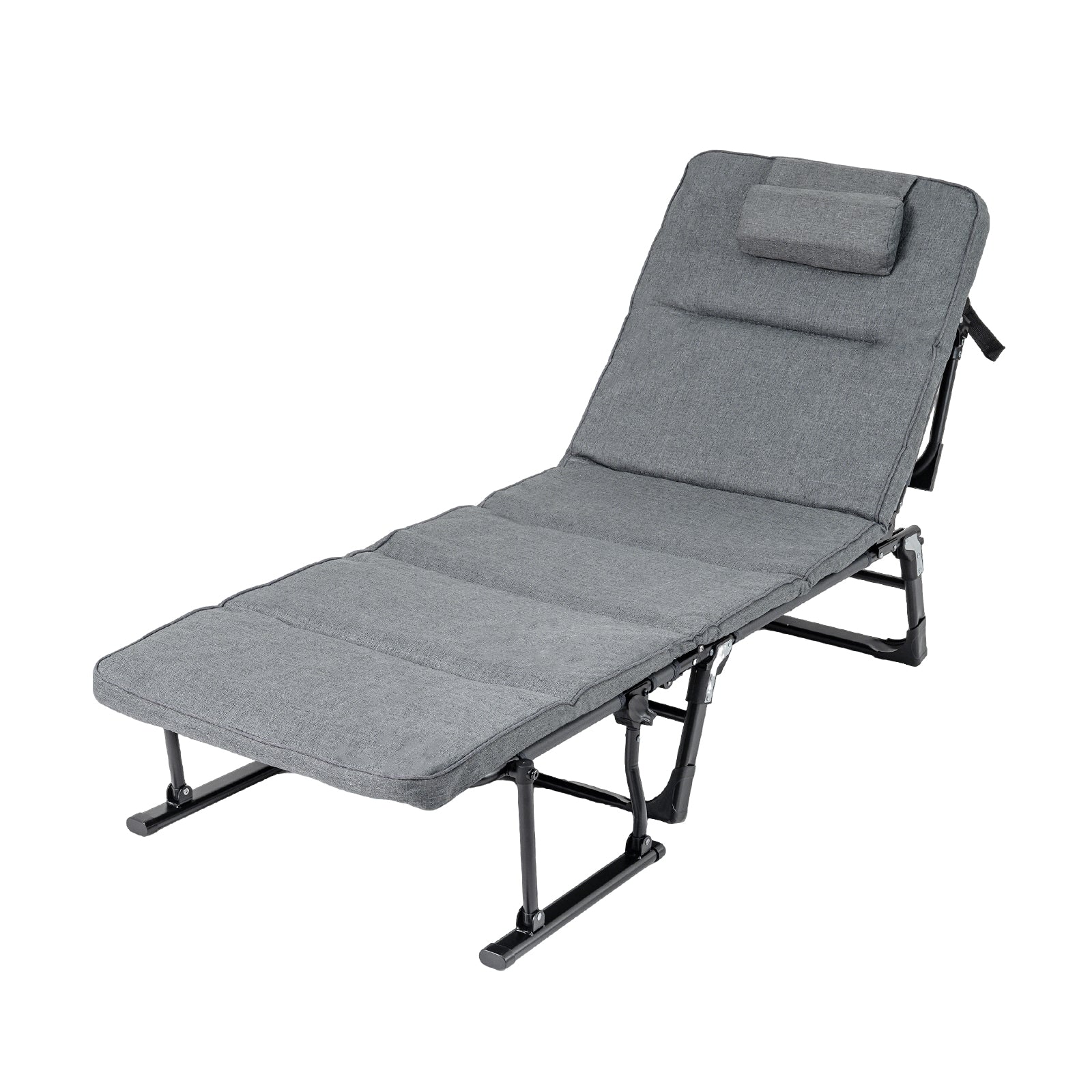 Folding Camping Cot With Mattress, 3 In 1 Convertible Sofa Sleeper, Gray - Image 6