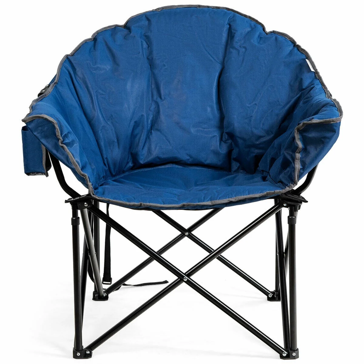 Folding Camping Moon Chair, Padded With Carrying Bag, Navy - Image 2