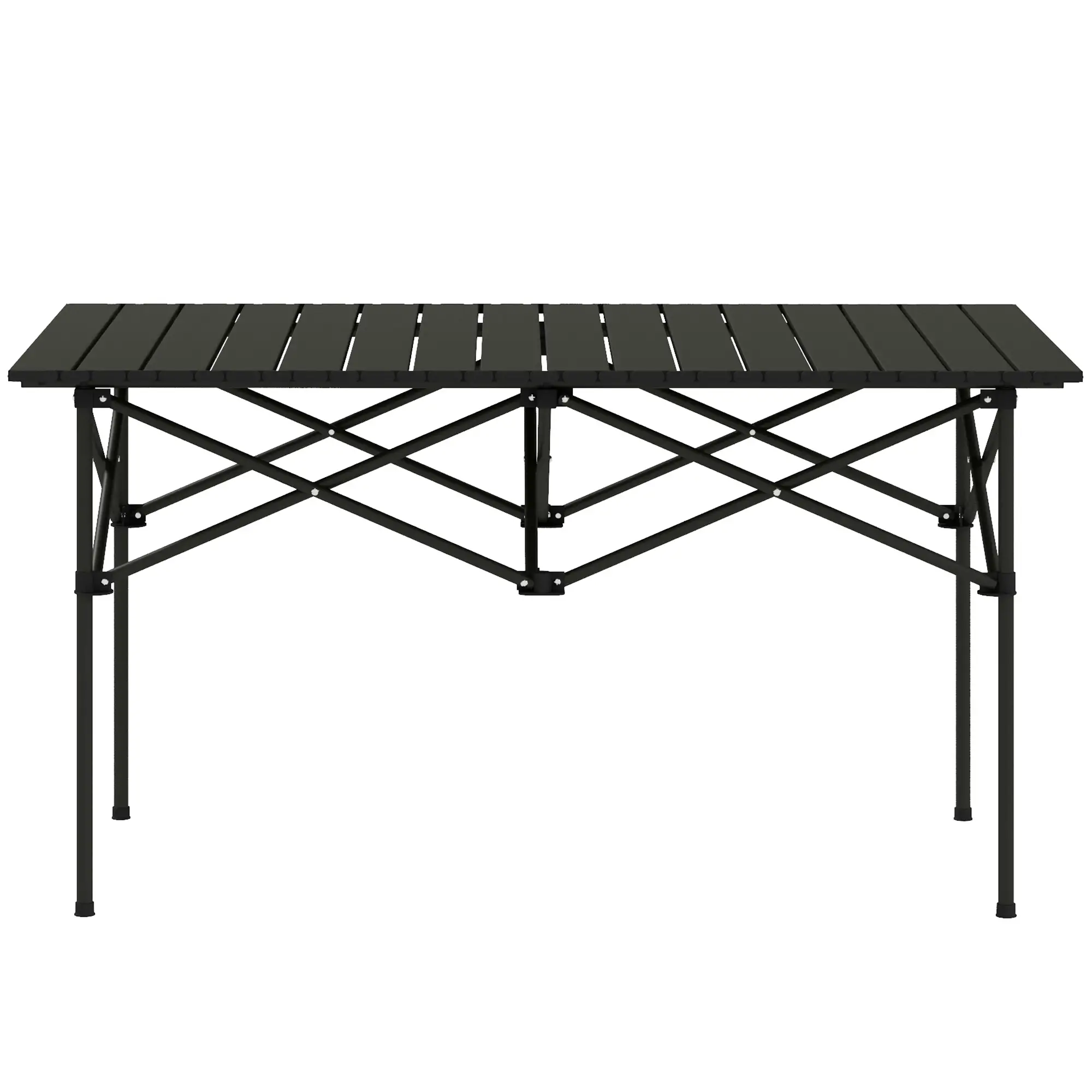 Folding Camping Table, Roll up Top, Carry Bag, Portable, Black