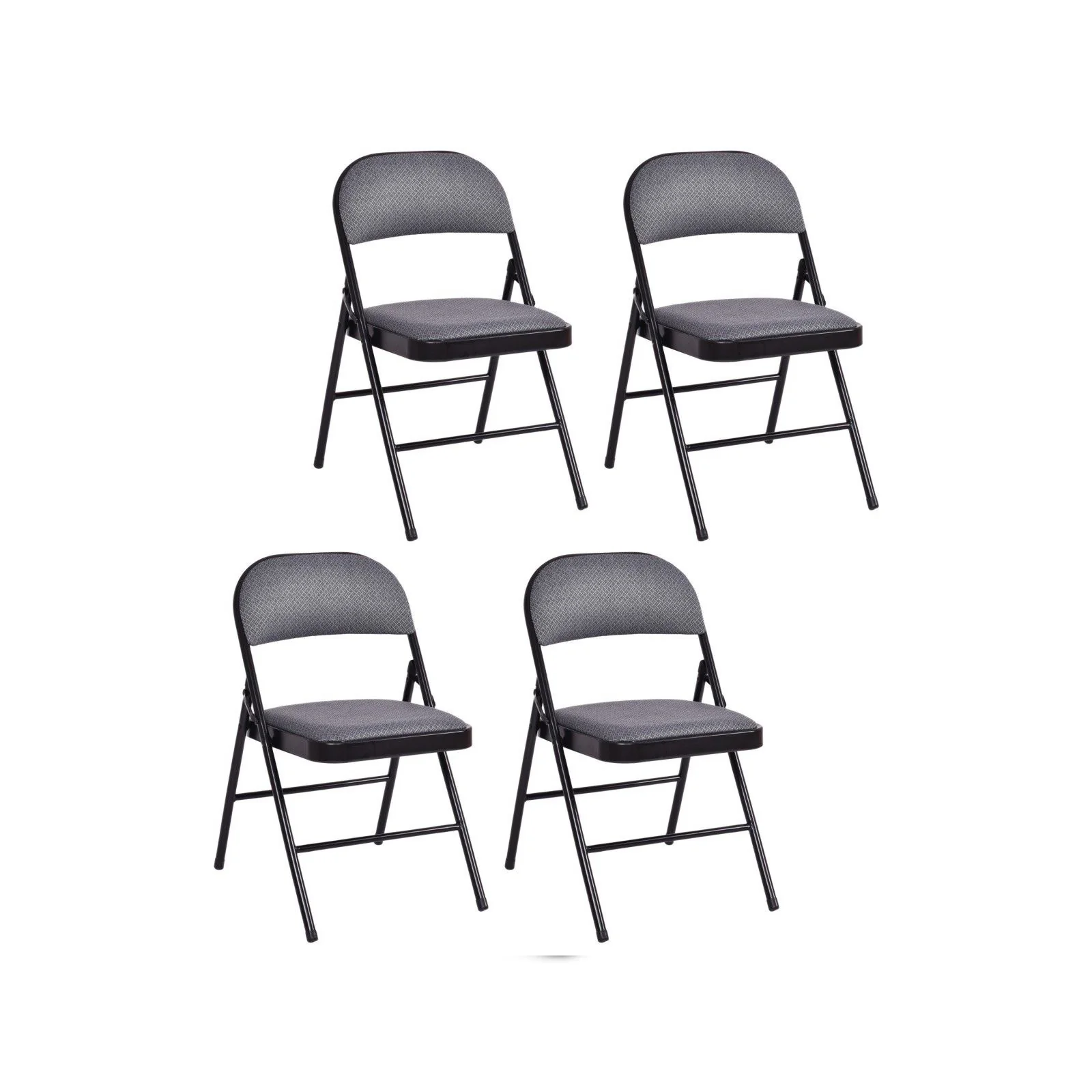 Folding Chair Set, Upholstered Seat, Fabric Backrest