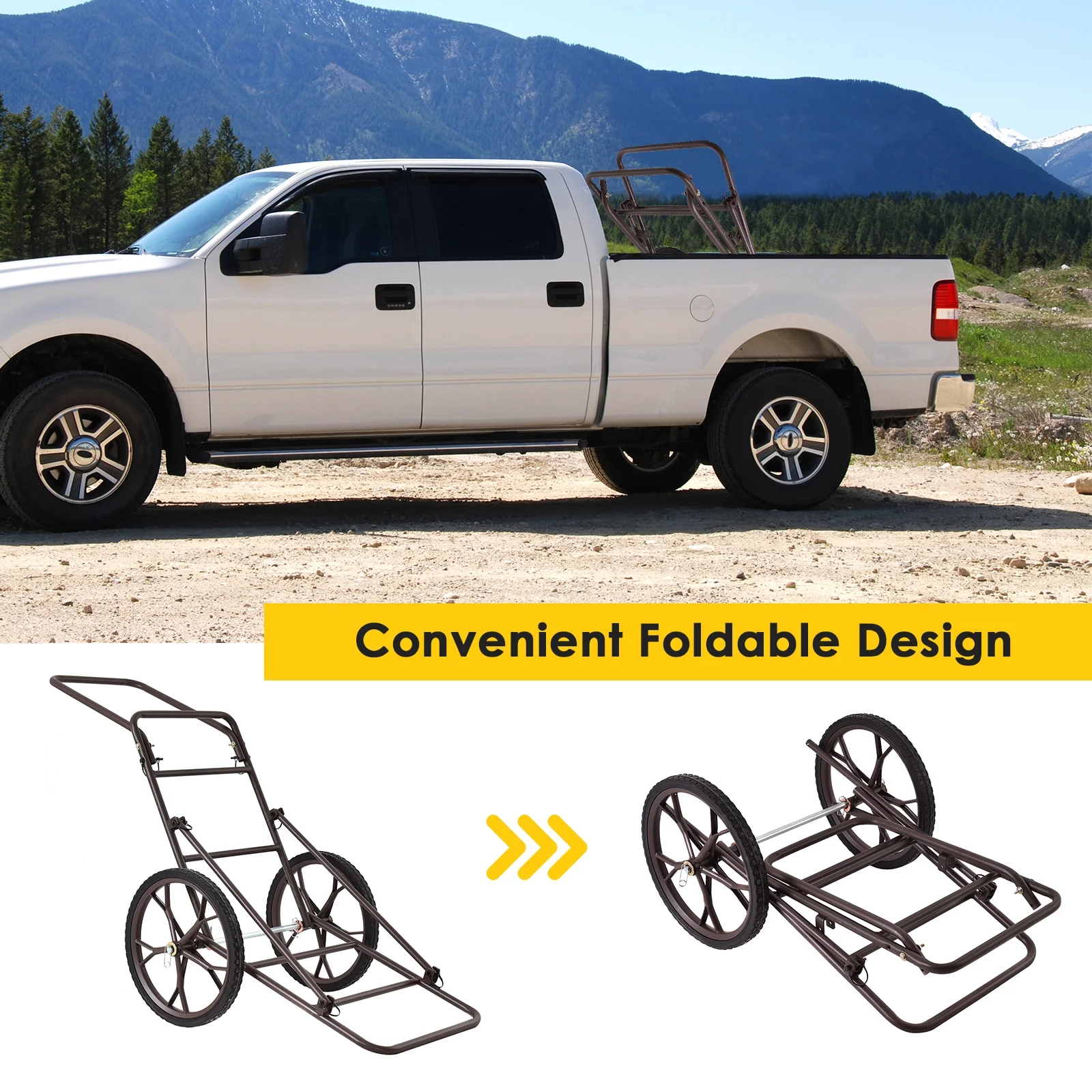Larger Capacity Folding Deer Game Cart, Bronze - Image 10