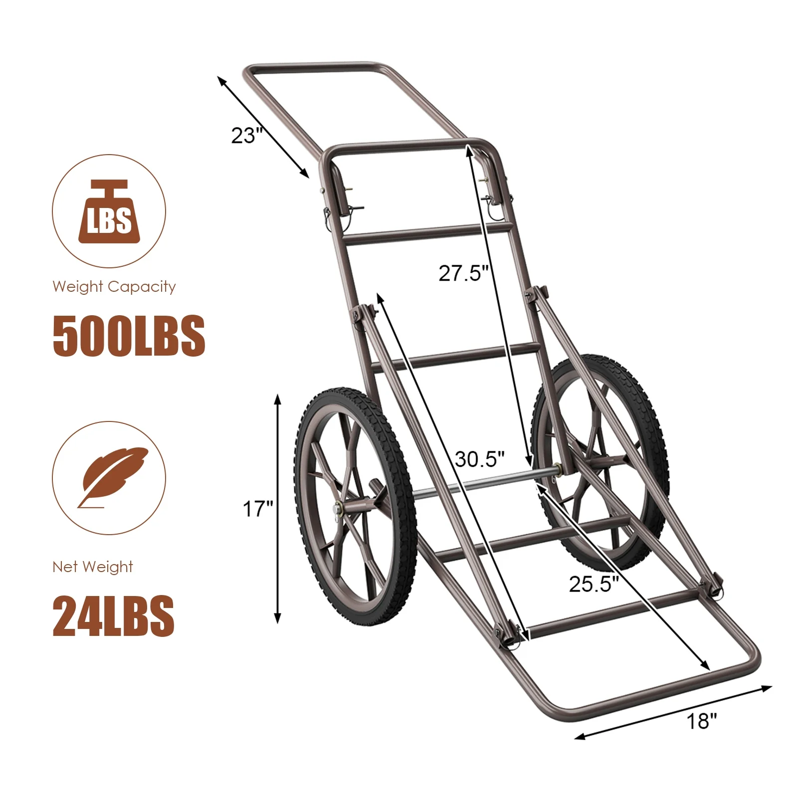 Larger Capacity Folding Deer Game Cart, Bronze - Image 5