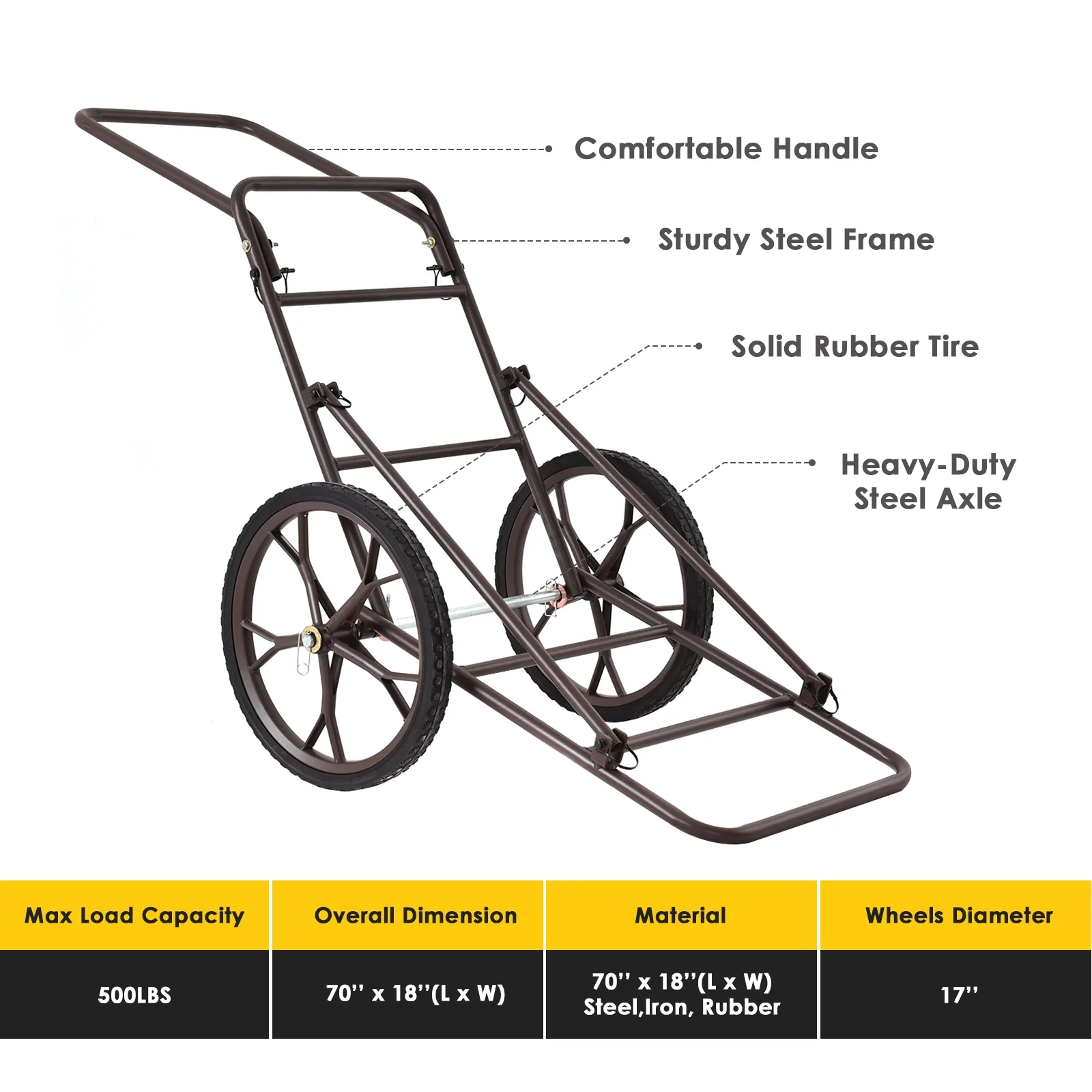 Larger Capacity Folding Deer Game Cart, Bronze - Image 6