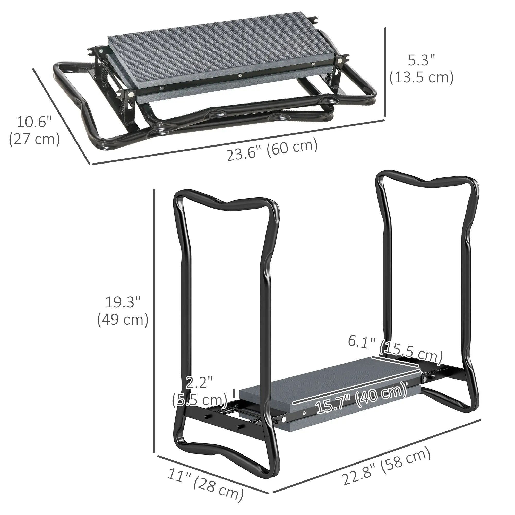 Folding Garden Kneeler Seat Stool With Thicken Pad - Image 3