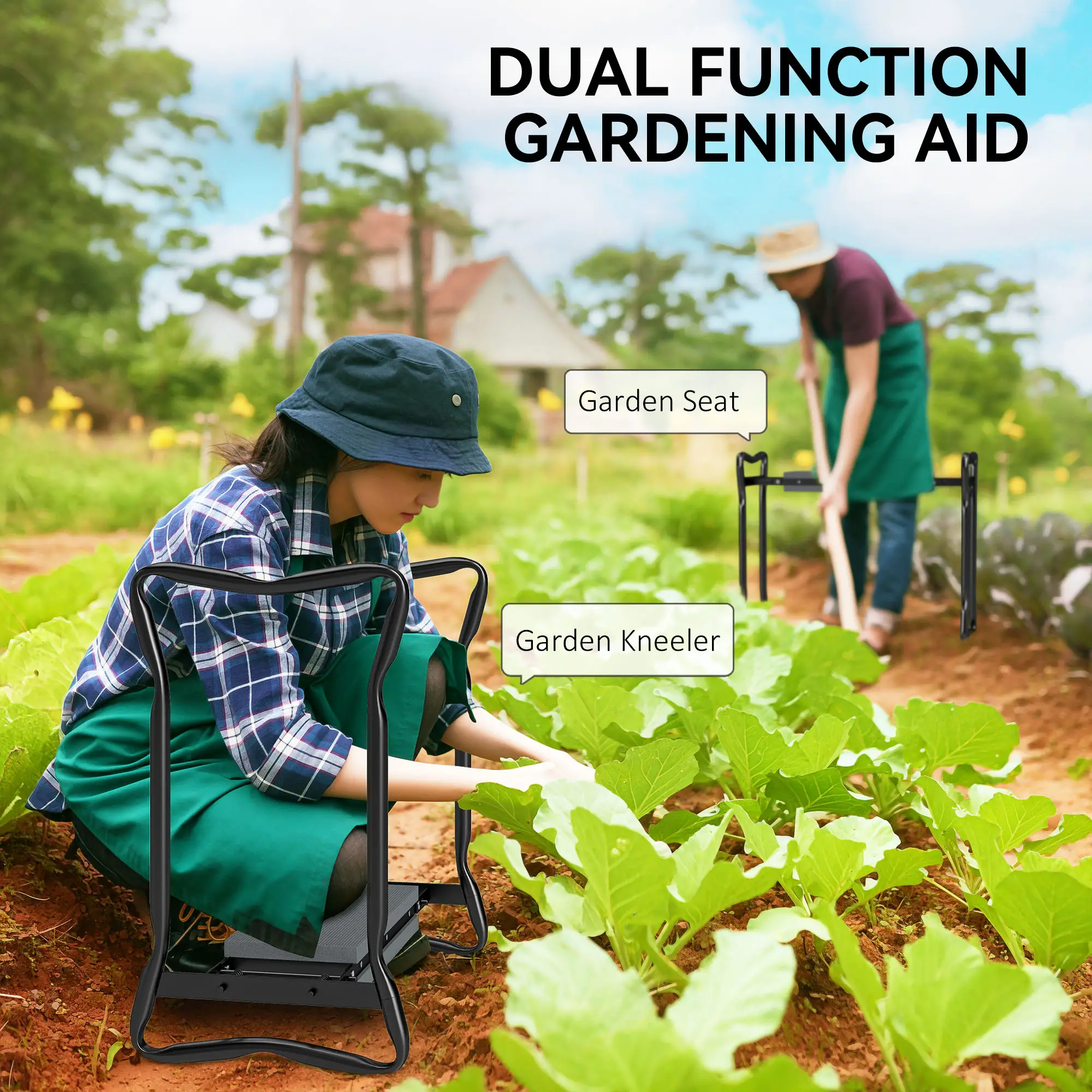Folding Garden Kneeler Seat Stool With Thicken Pad - Image 4