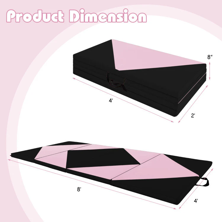 Folding Gymnastics Mat & Portable Floor Balance Beam Set - Image 5