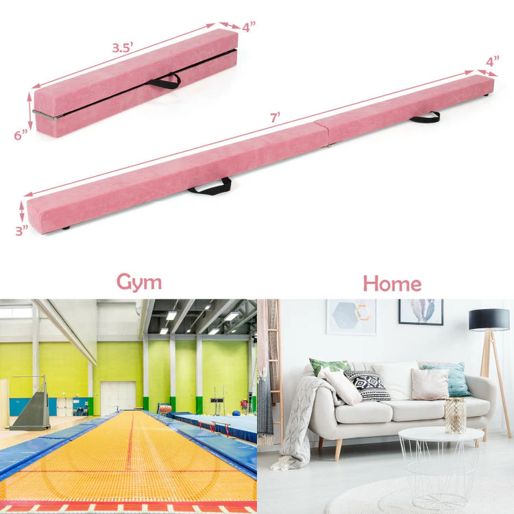 Folding Gymnastics Mat & Portable Floor Balance Beam Set - Image 6