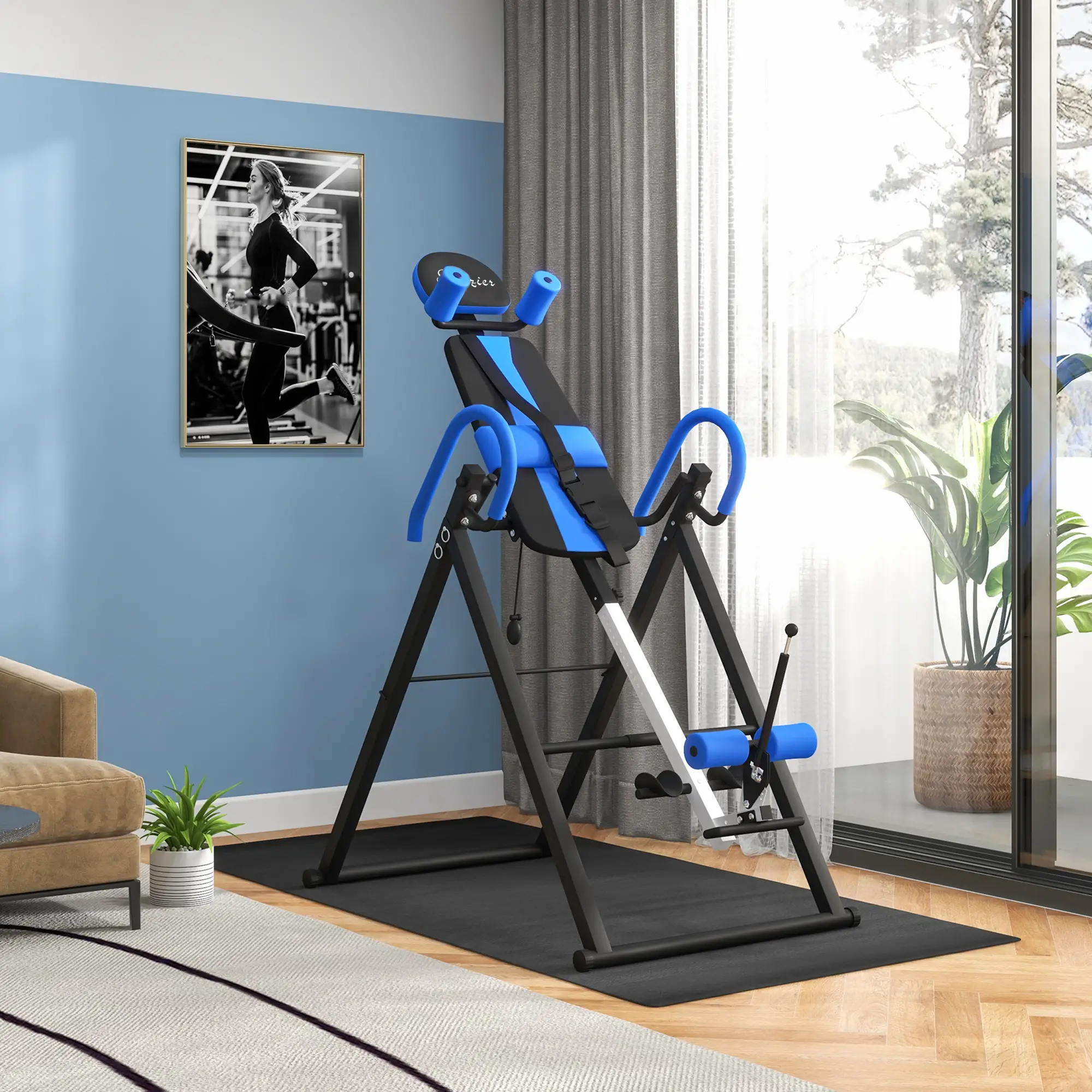 Folding Inversion Table, 20°/40°/60° Adjustable, with Safety Belt and Waist Pad for Back Pain Relief - Image 8