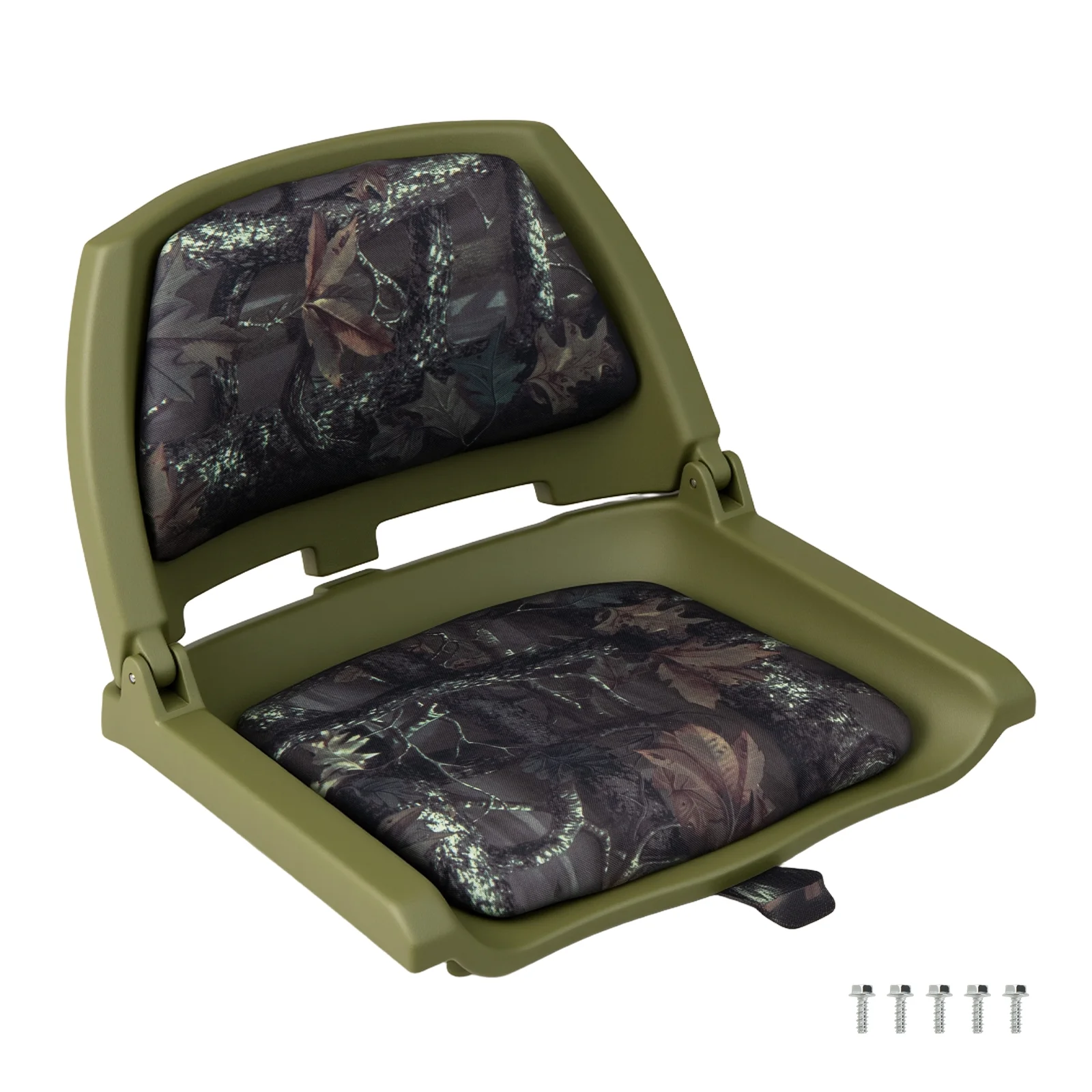 Folding Low Back Boat Chair, Marine-Grade PVC, Green - Image 4