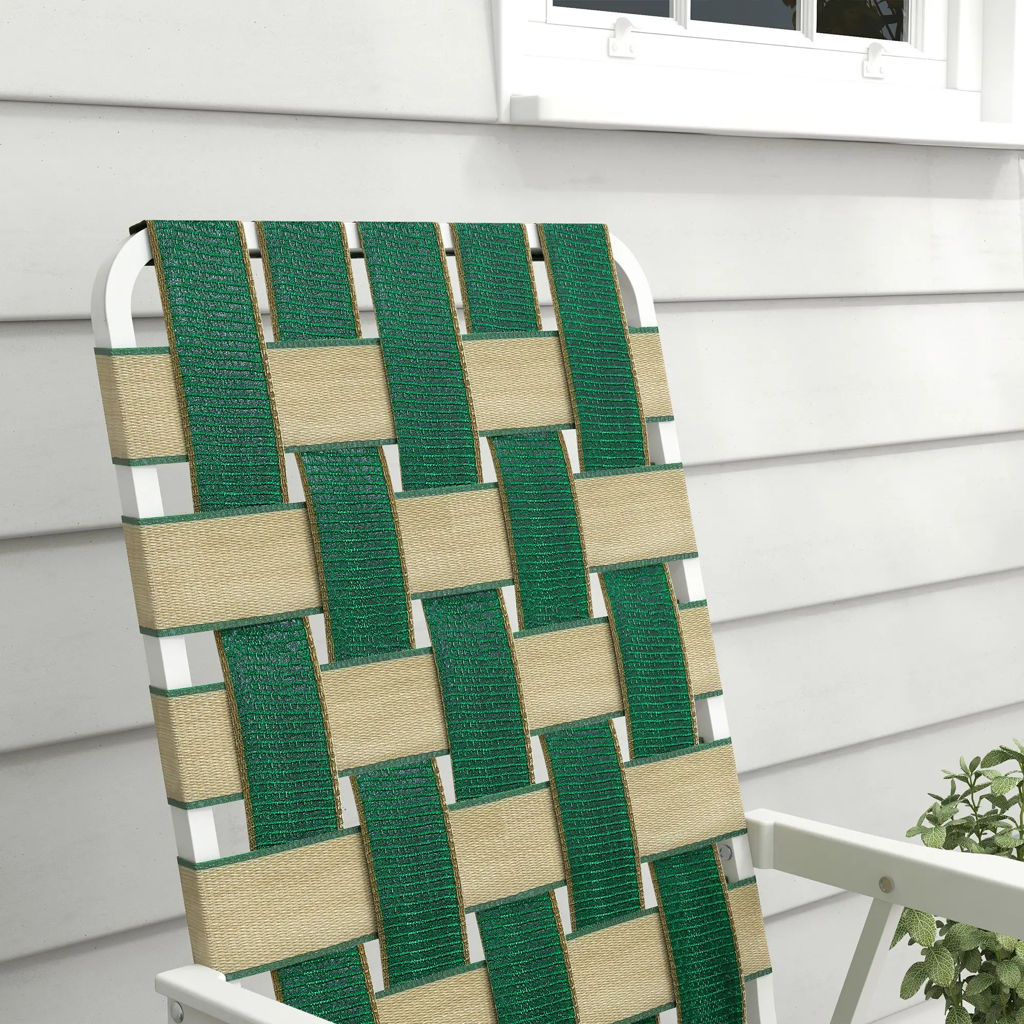 Folding Patio Chairs, Portable Set With Armrests, Green - Image 7