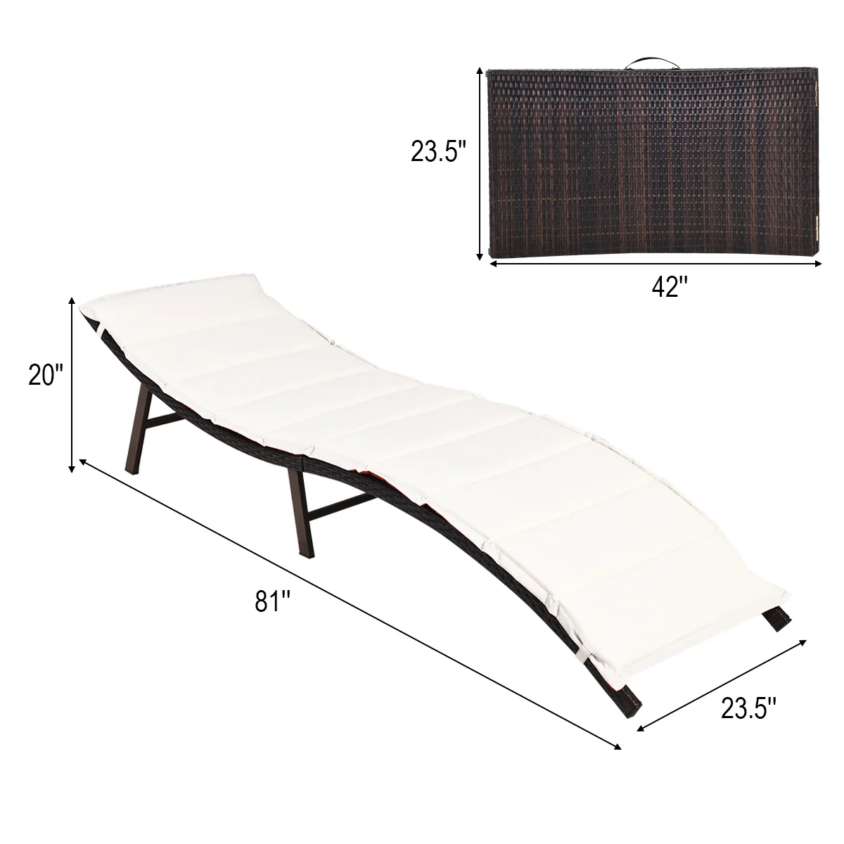 Folding Patio Lounger Chair, 2 Pieces, Red - Image 6