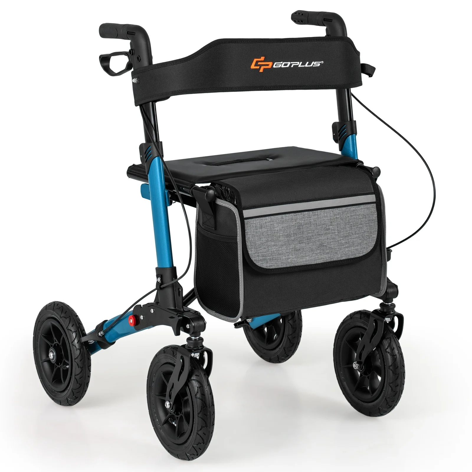 Folding Rollator Walker With Seat, All Terrain, Navy