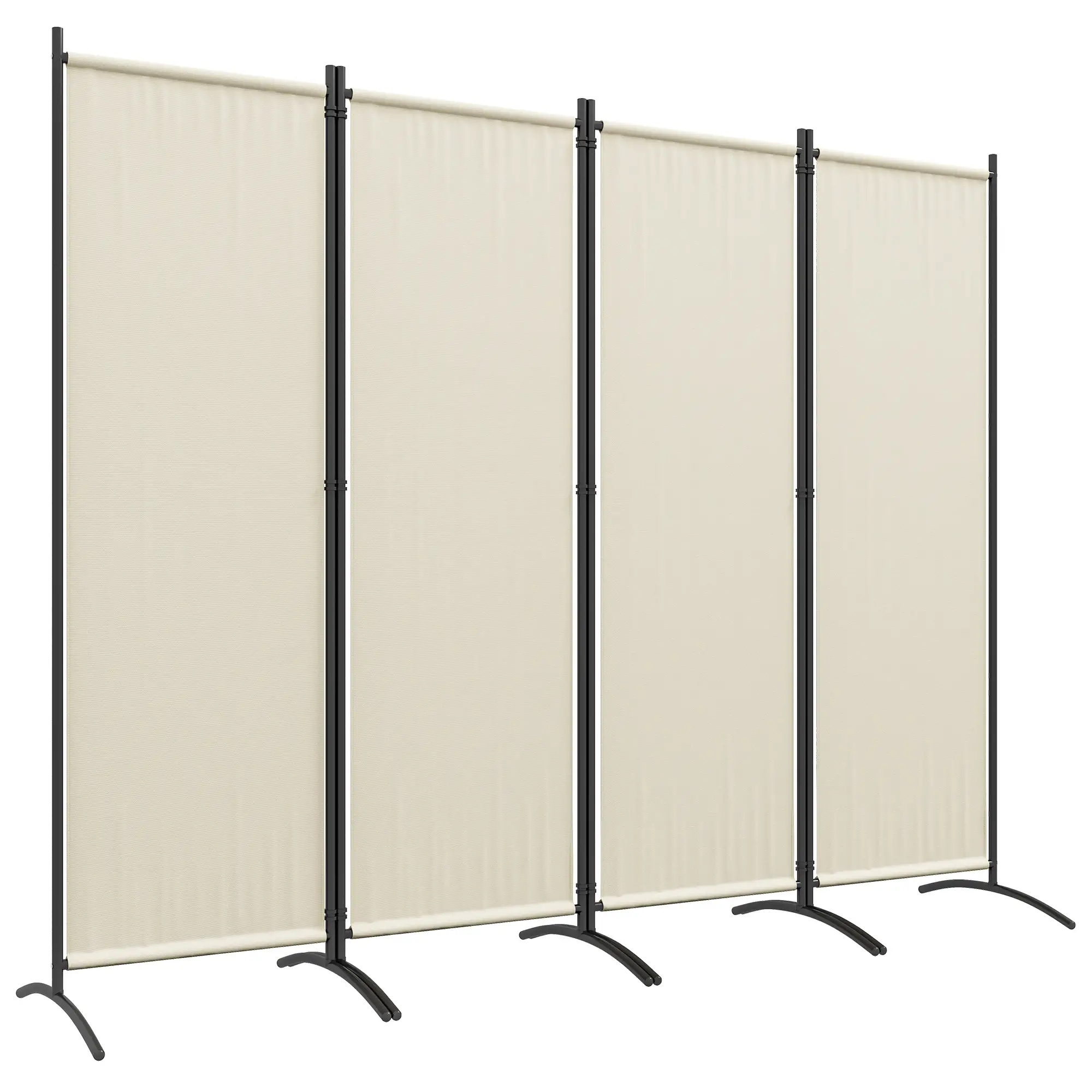 Folding Room Divider, Privacy Screen, 5.6FT Tall, Cream White - Image 11