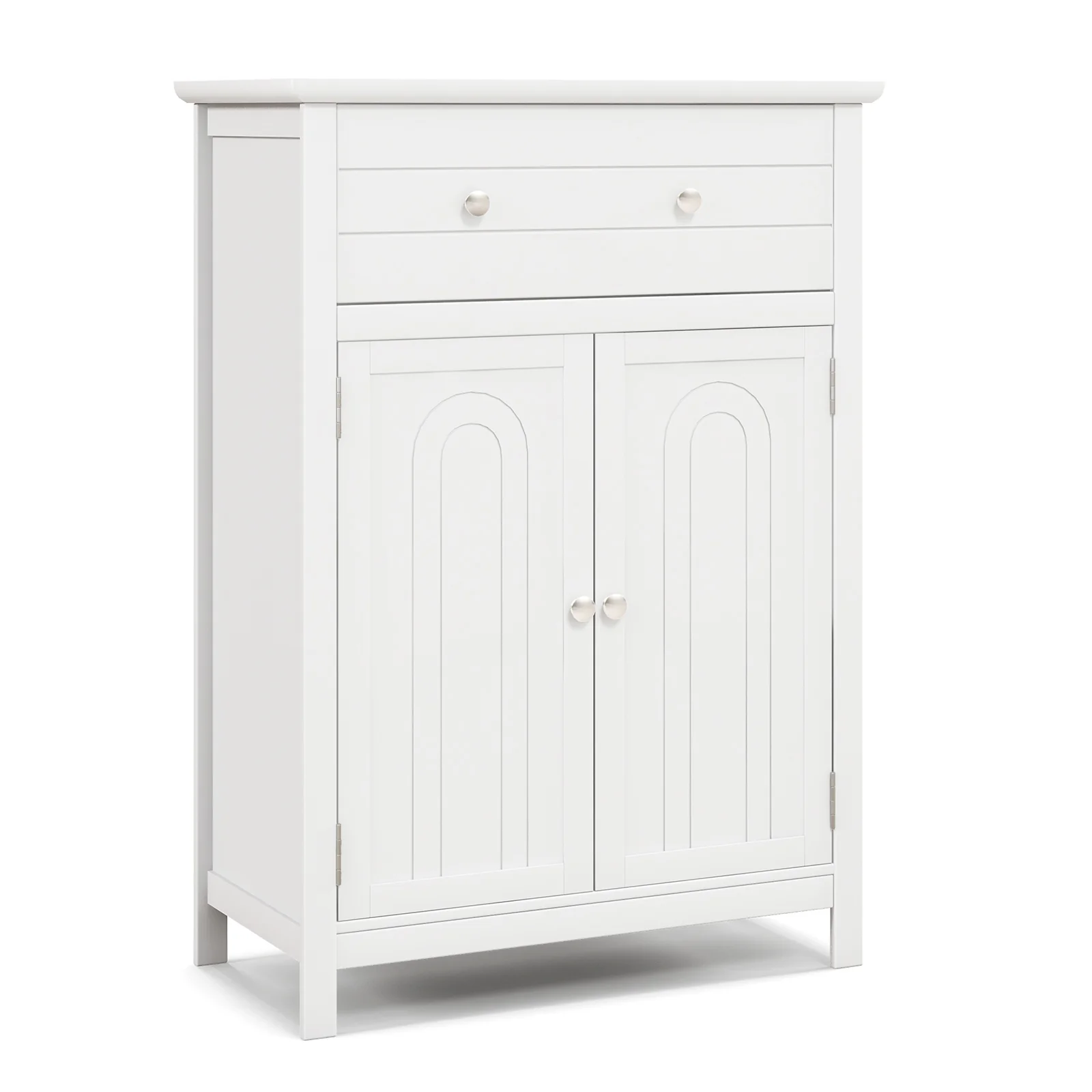 Free Standing Bathroom Storage Cabinet With Large Drawer, White - Image 4