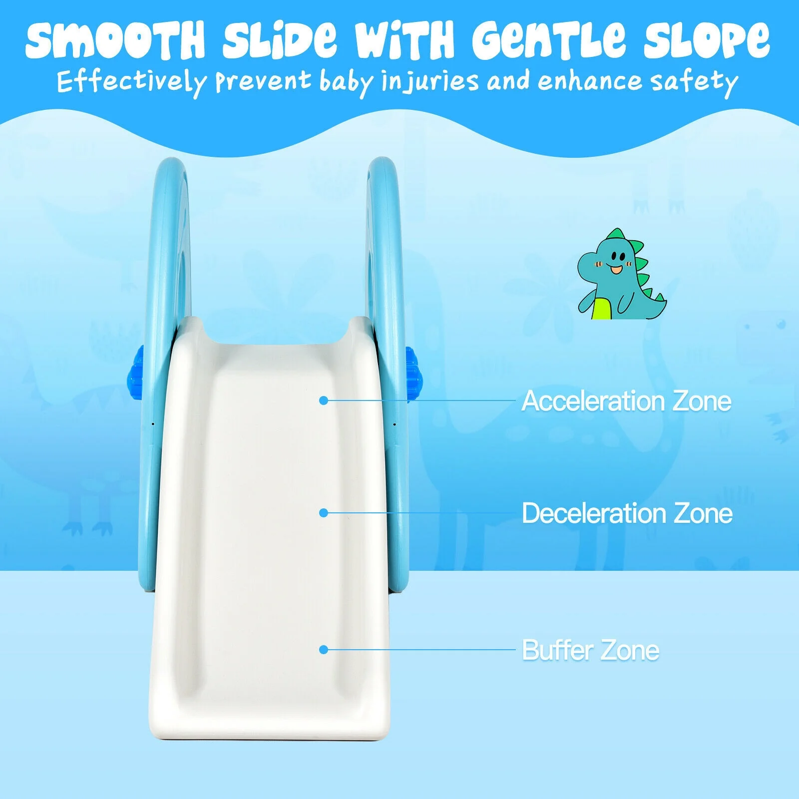 Freestanding Baby Slide, Indoor Play Climber Set, Blue - Image 10