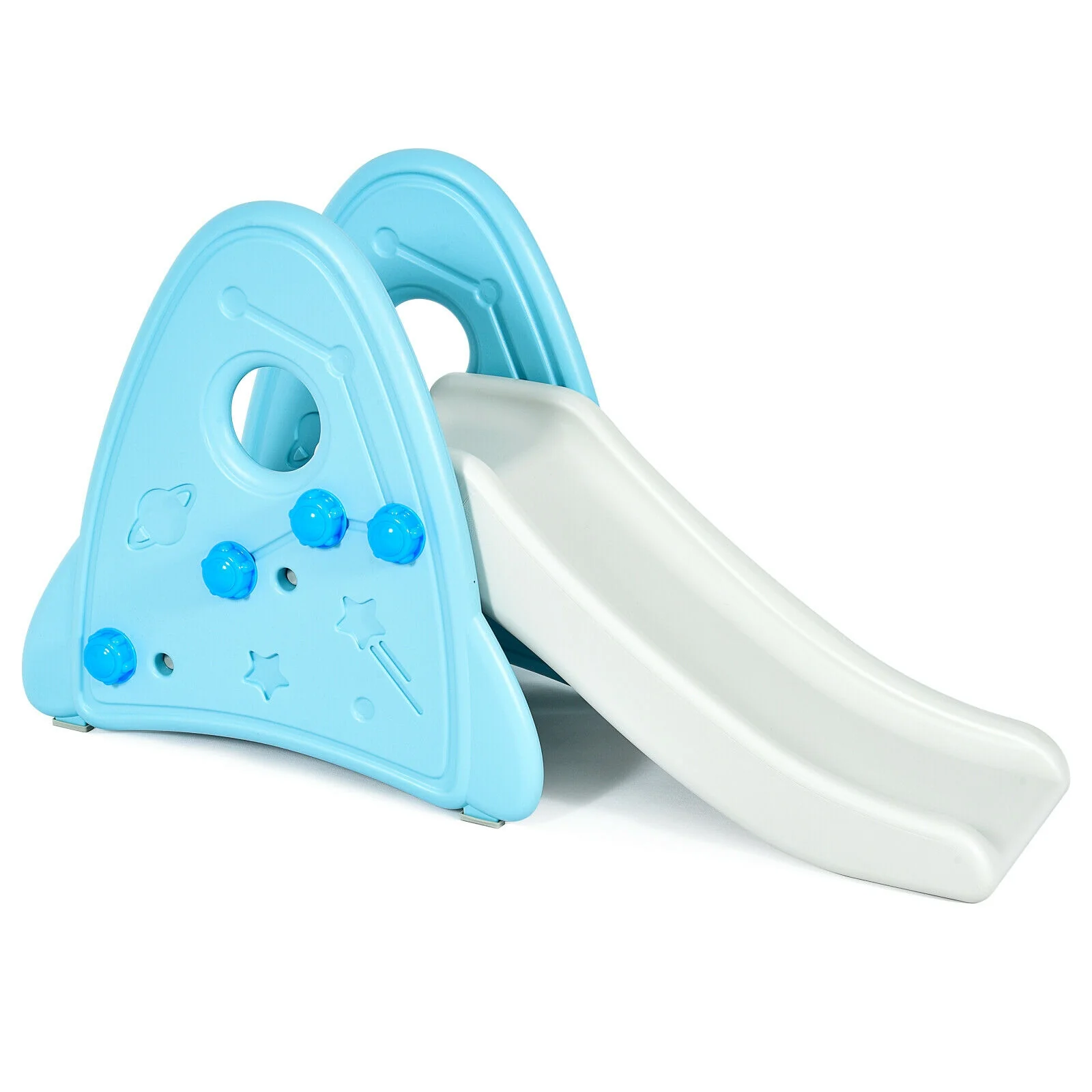 Freestanding Baby Slide, Indoor Play Climber Set, Blue - Image 4