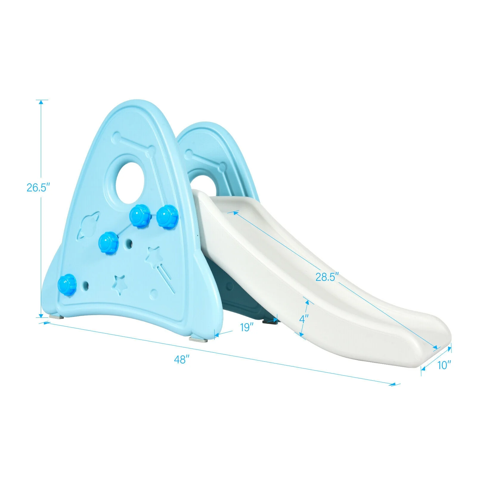 Freestanding Baby Slide, Indoor Play Climber Set, Blue - Image 6