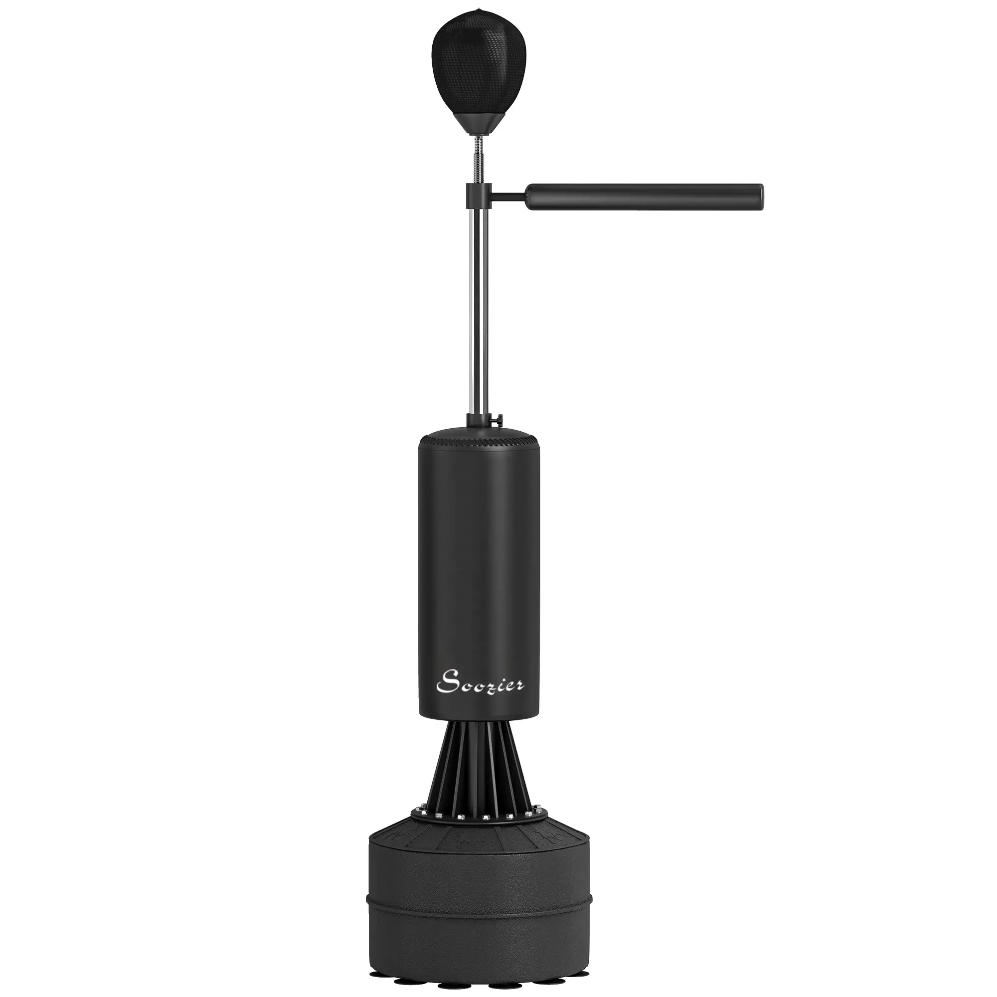 Freestanding Boxing Punch Bag Stand with 360° Rotating Flexible Arm, Speed Ball, Waterable and Sandable Base, Black