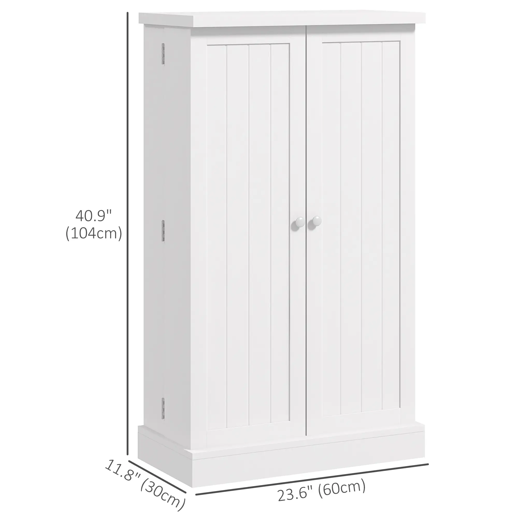 Freestanding Kitchen Pantry Cabinet, 5-Tier Shelf, 12 Spice Racks, Adjustable Shelves, White - Image 3