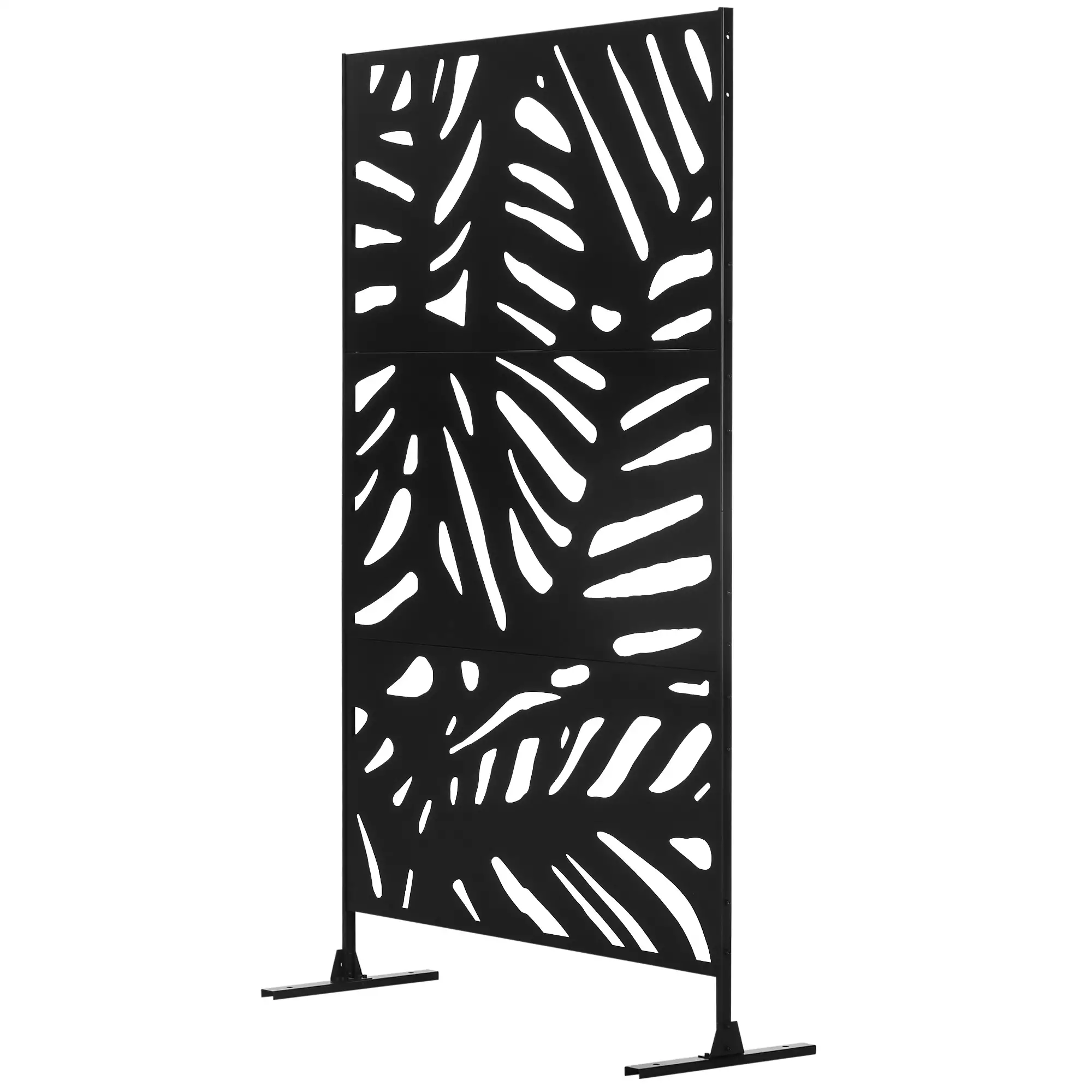 Freestanding Outdoor Privacy Screen, Metal Divider for Garden, Backyard, Black - Image 11