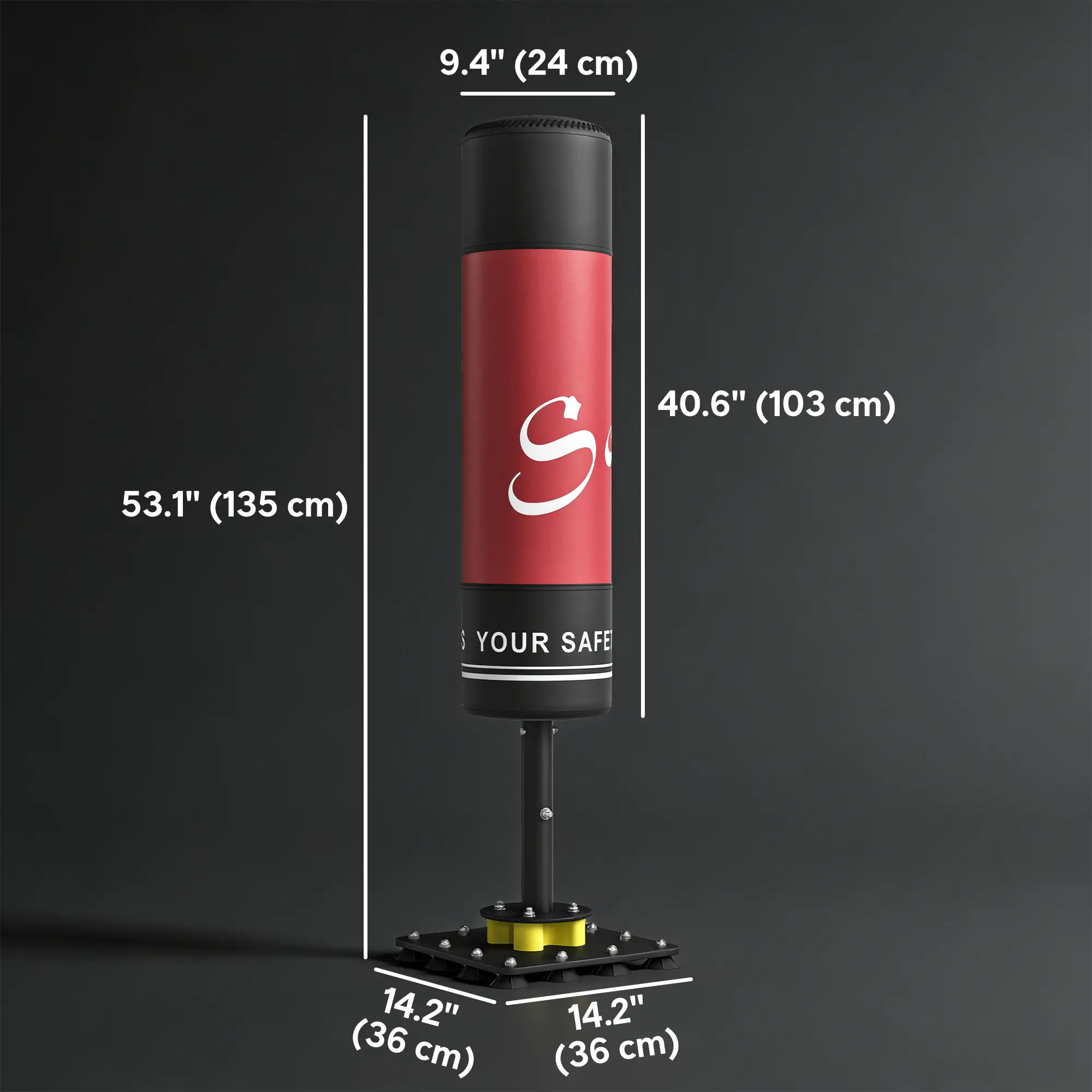 Freestanding Punching Bag, 53" Heavy Duty Boxing Bag With 12 Suction Cups - Image 3