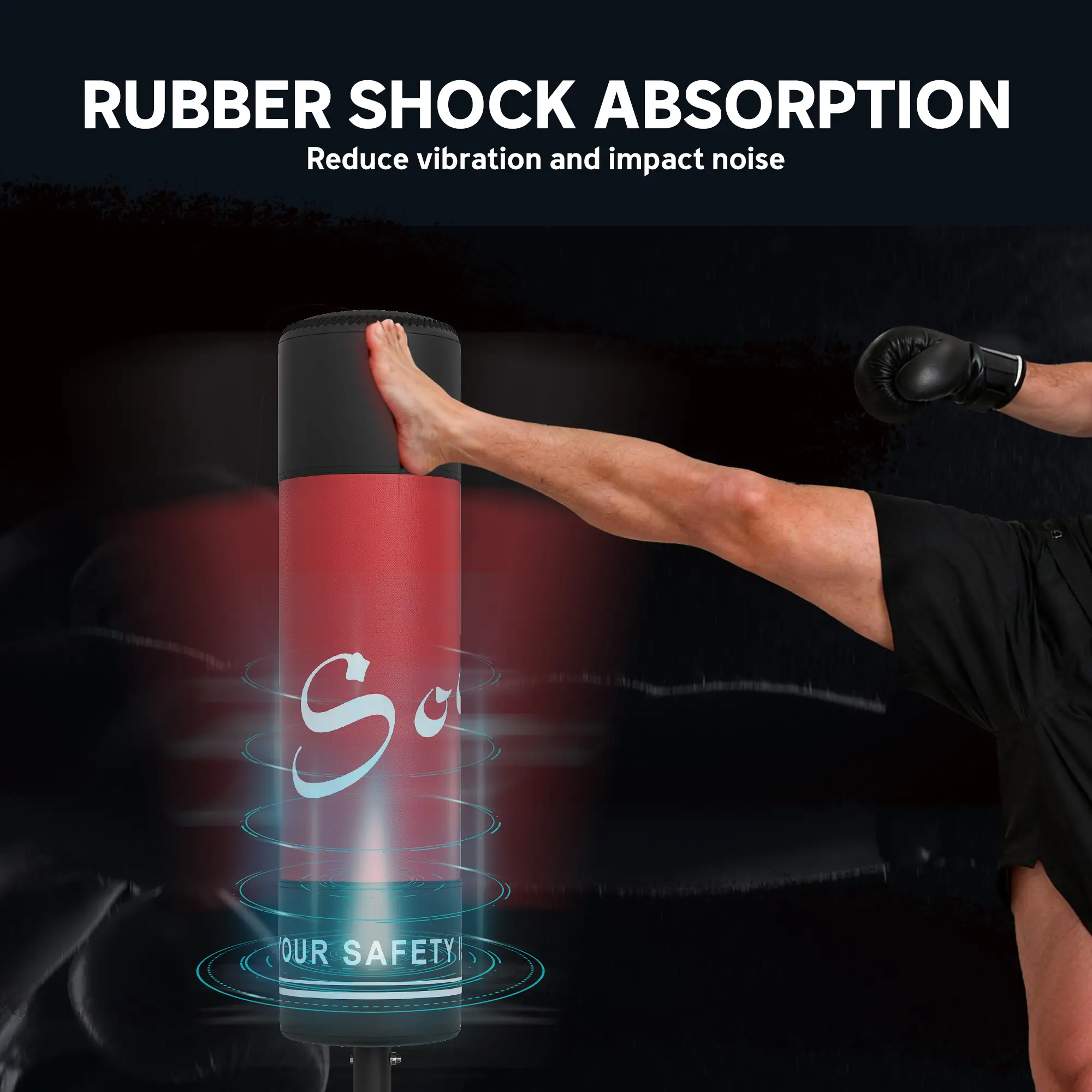Freestanding Punching Bag, 53" Heavy Duty Boxing Bag With 12 Suction Cups - Image 7